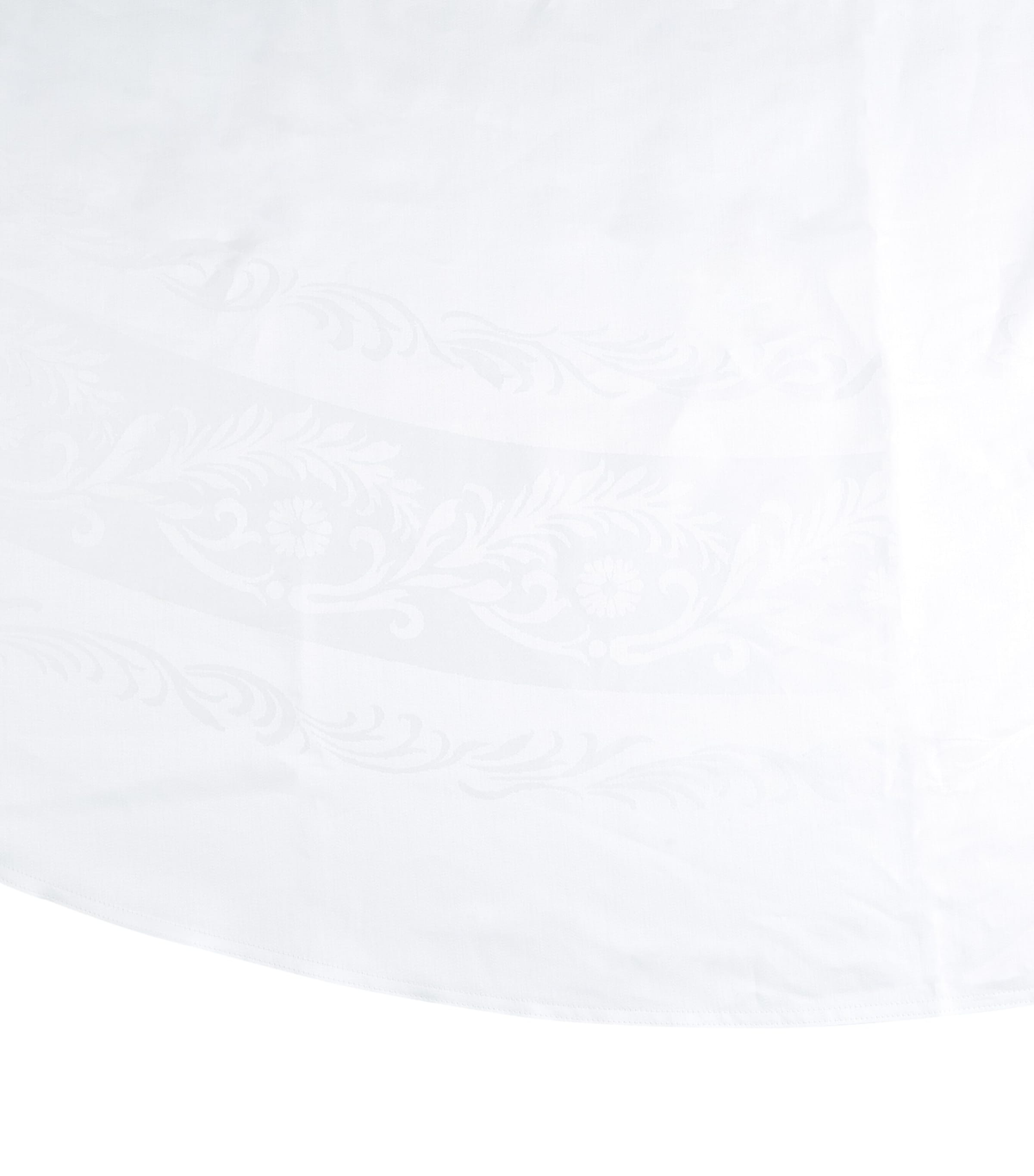 Linen Double Damask Tablecloth (274cm x 274cm) WHITE Image 2