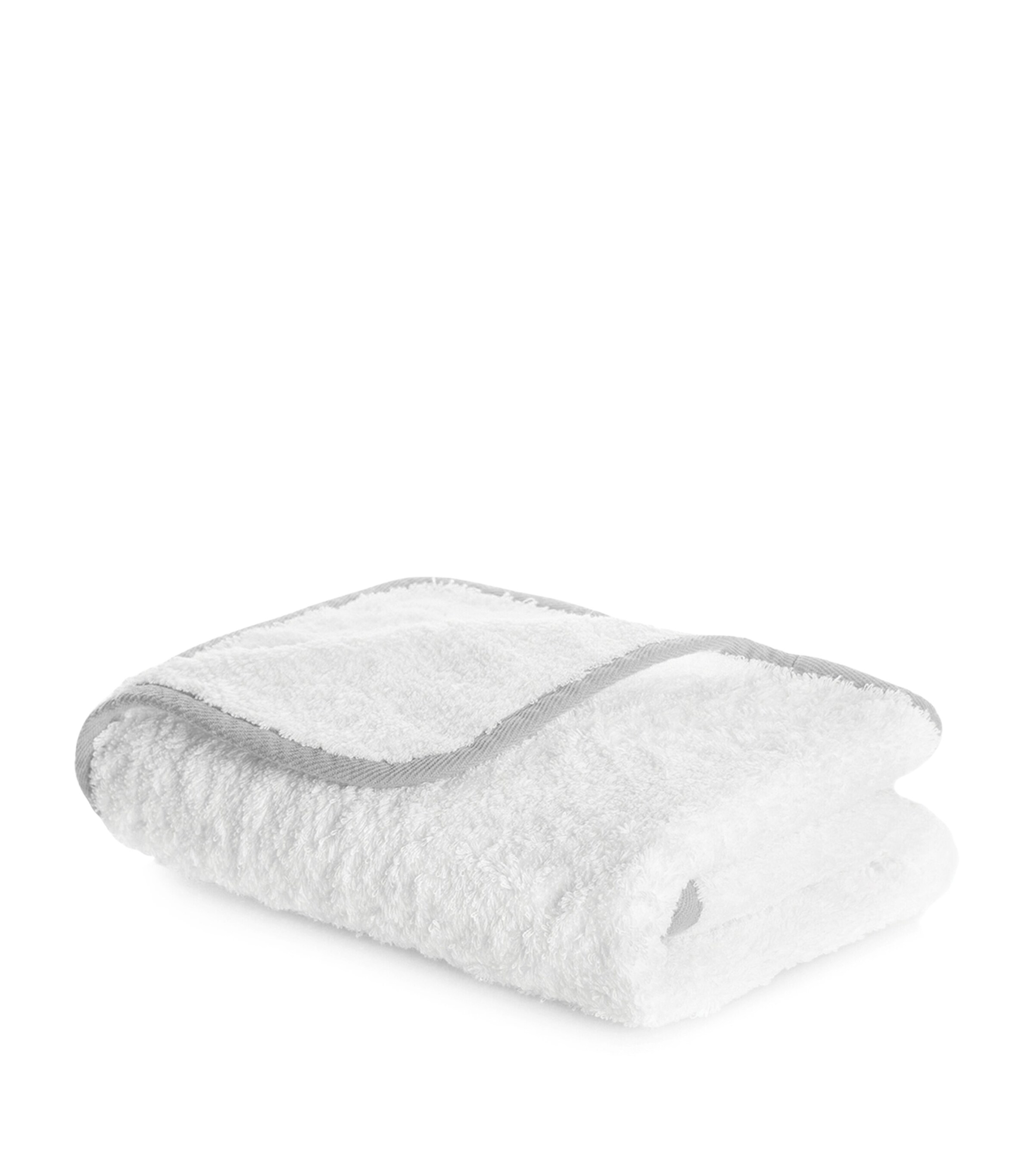 GRACCIOZA Egyptian Cotton Portobello Bath Sheet (90cm x 150cm) White/silver Image 4