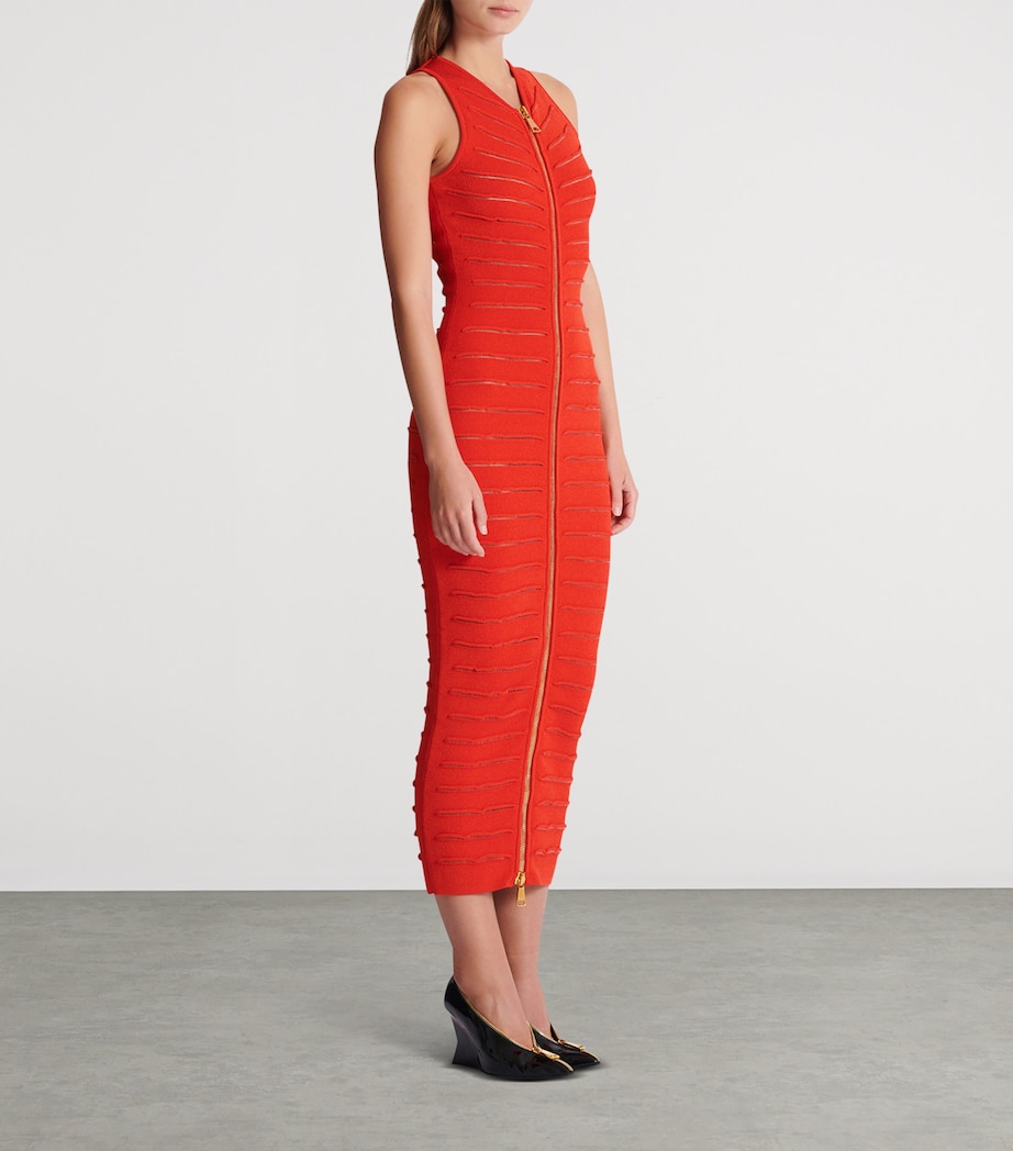 Knitted Distressed Midi Dress 3CL ROUGE Image 7