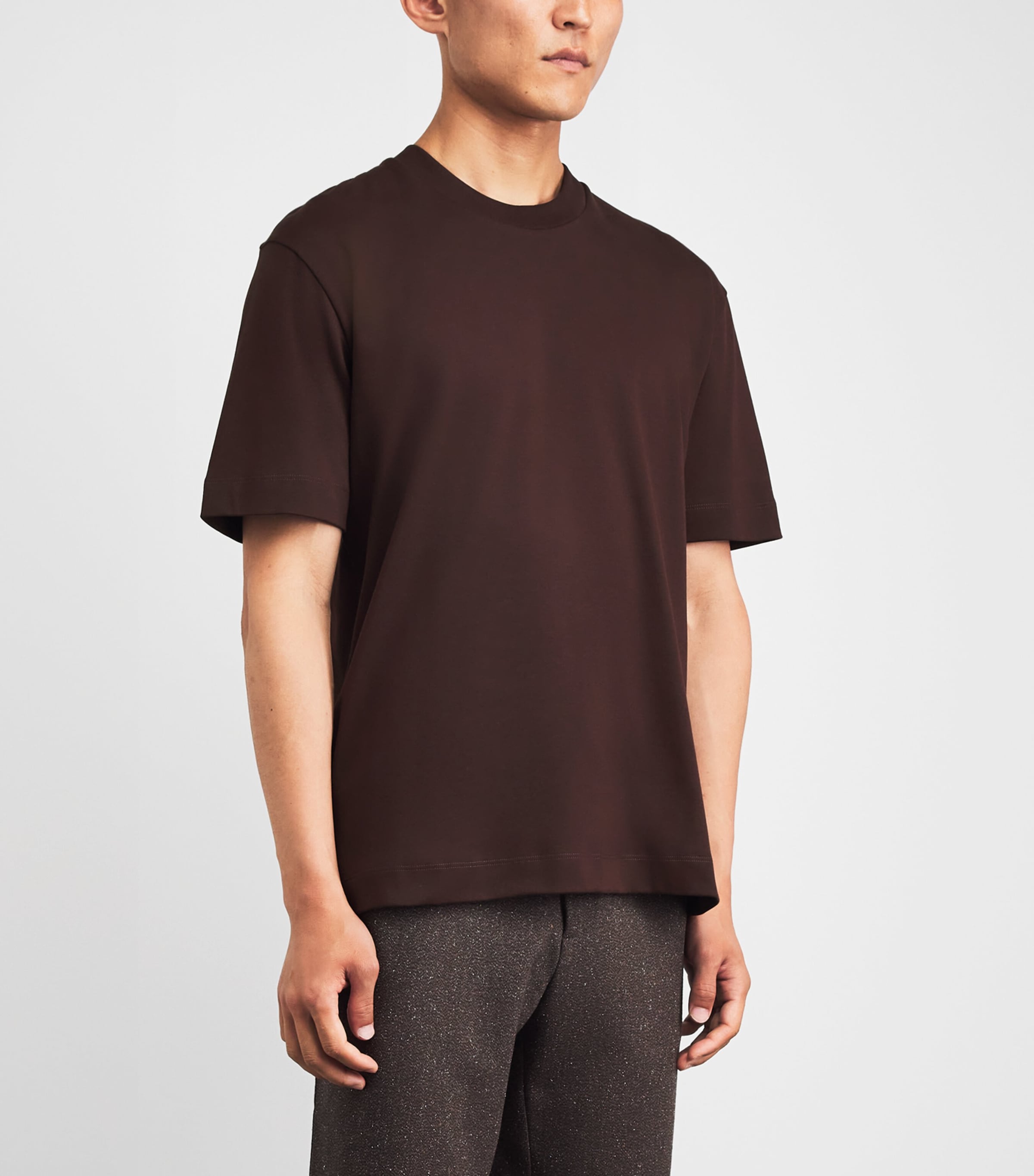 Sunspel Mens Supima Cotton Heavyweight T-Shirt Bakelite Image 4