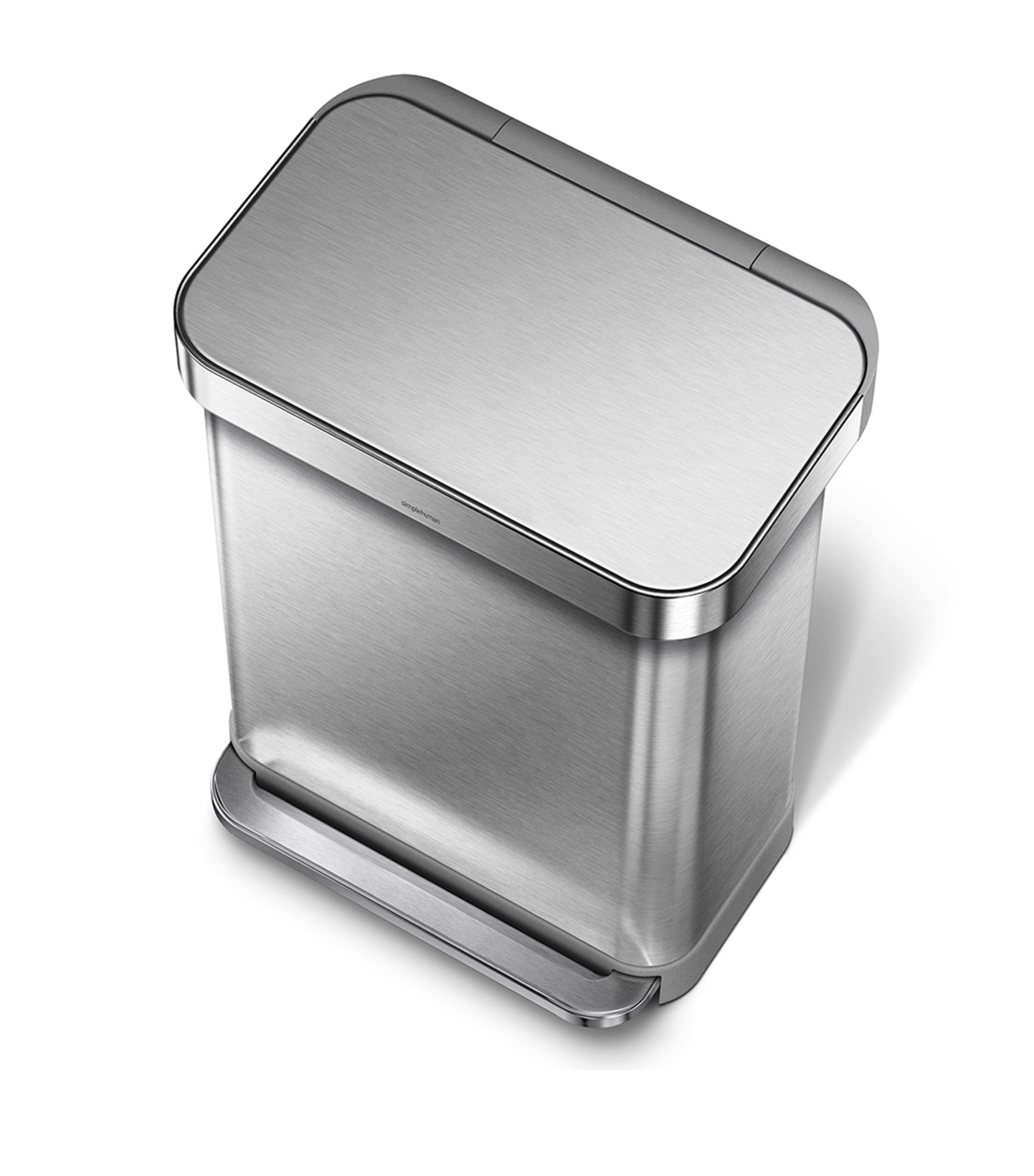 Rectangular Brushed Steel Pedal Bin (55L) BRUSHED STEEL Image 2