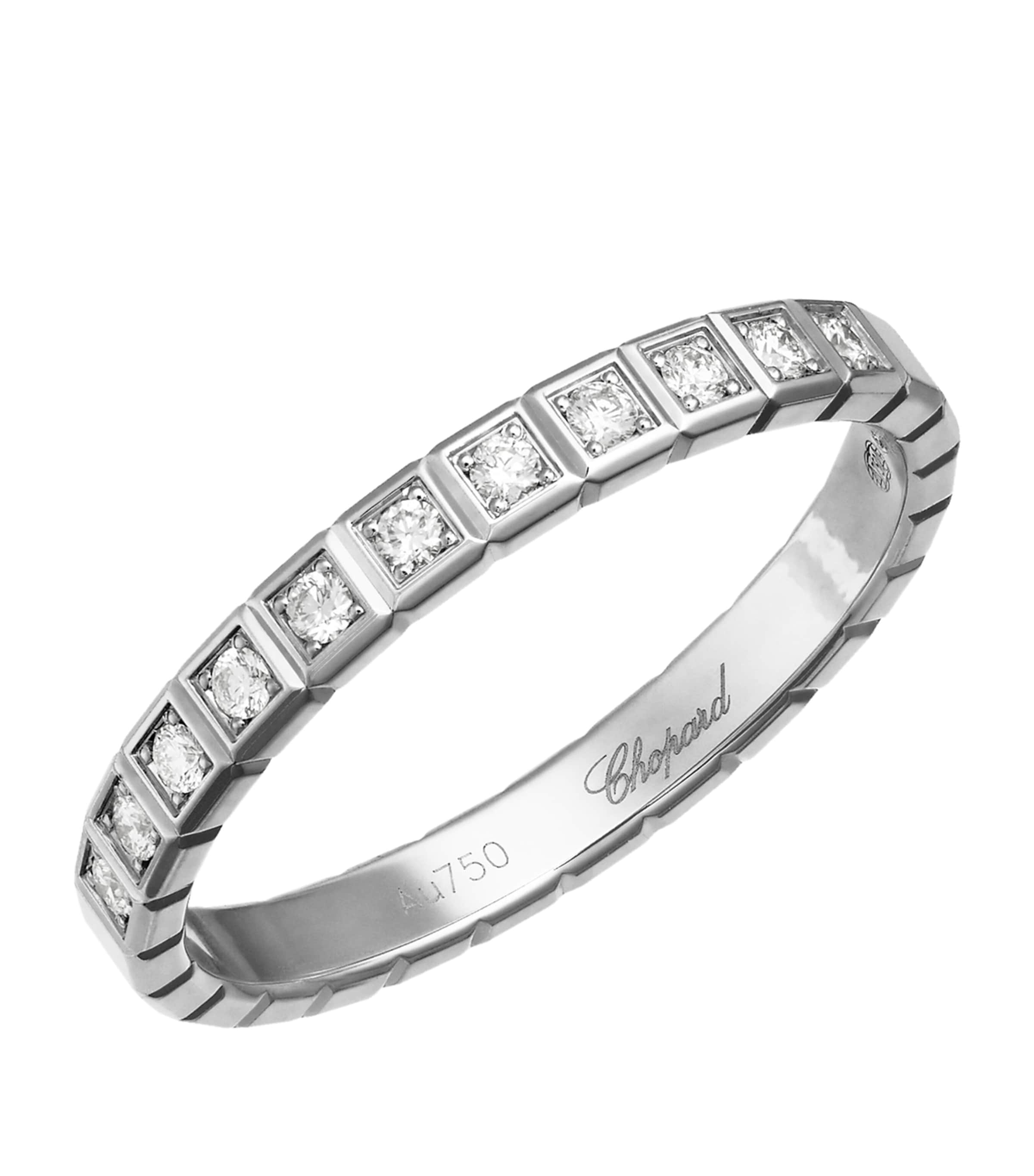 Chopard 18kt White Gold Ice Cube Diamond Ring In Gold