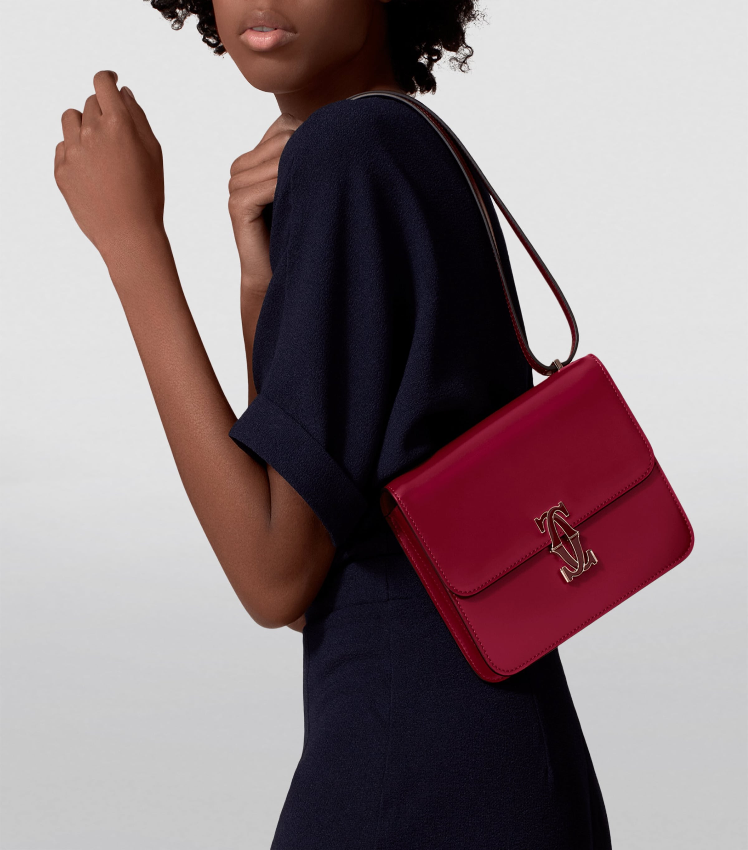 Mini Leather C de Cartier Shoulder Bag CHERRY RED Image 2