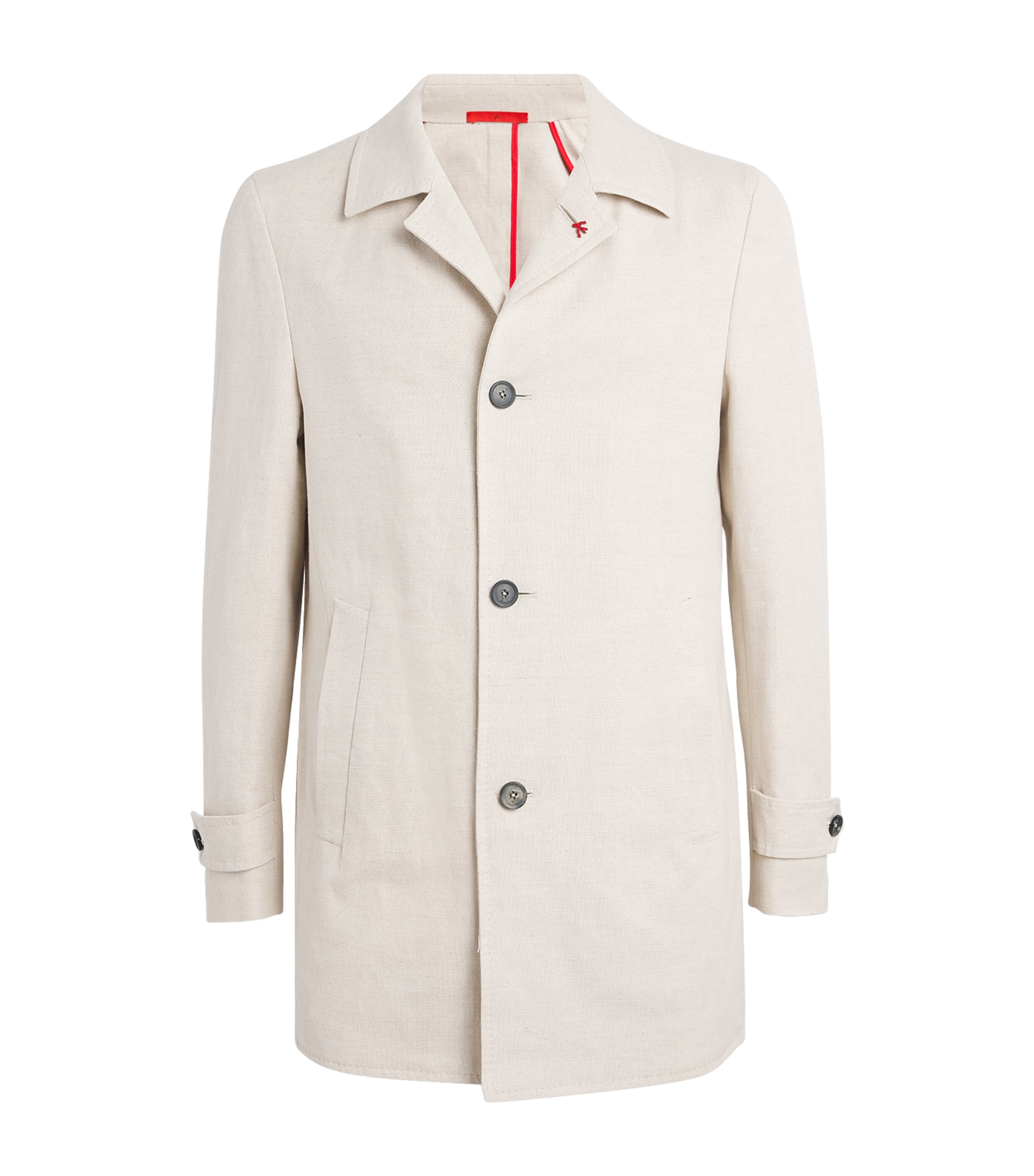 Isaia Wool-twill Walking Coat In Beige