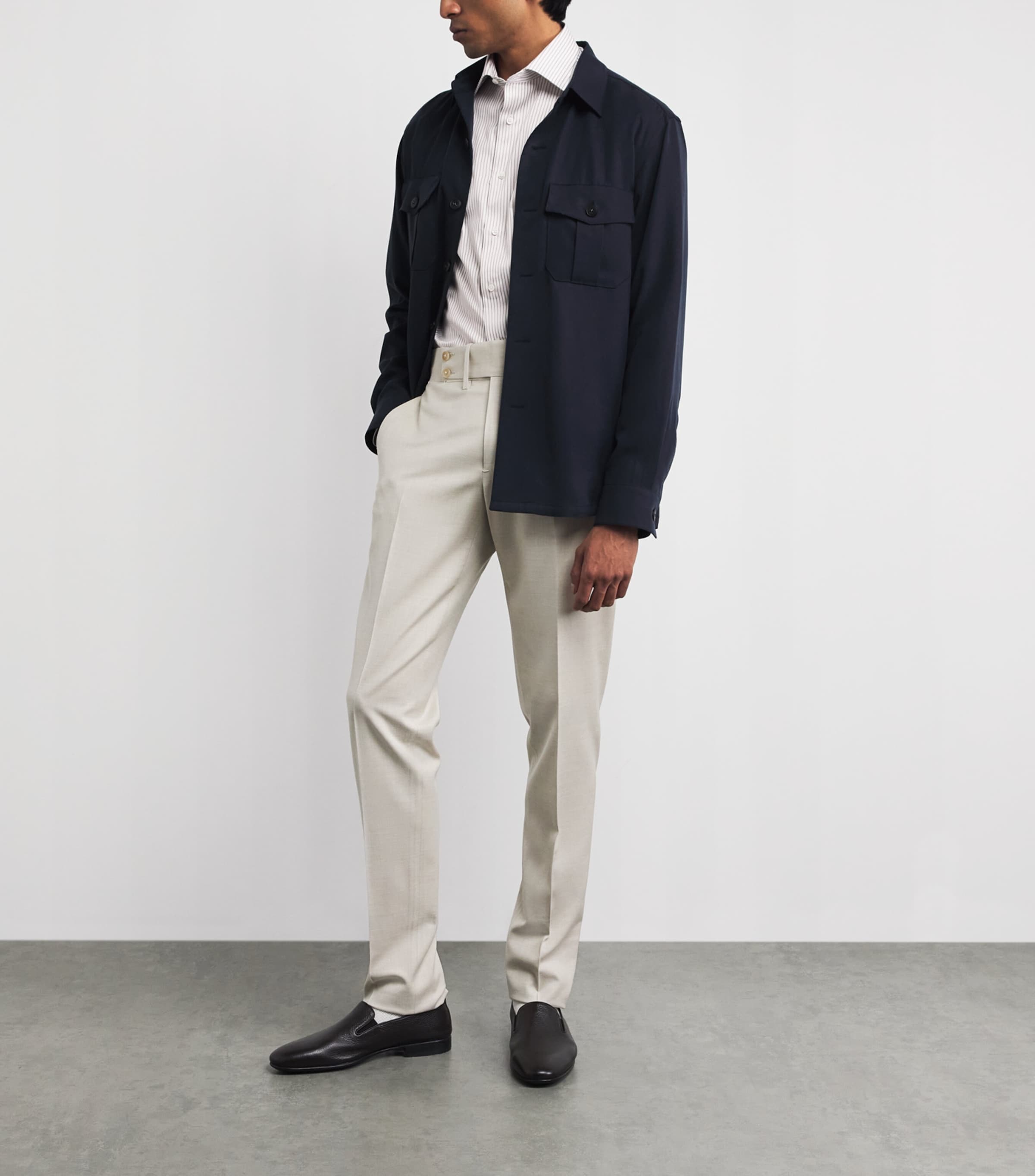 Canali Mens Cotton Stripe Shirt Image 2