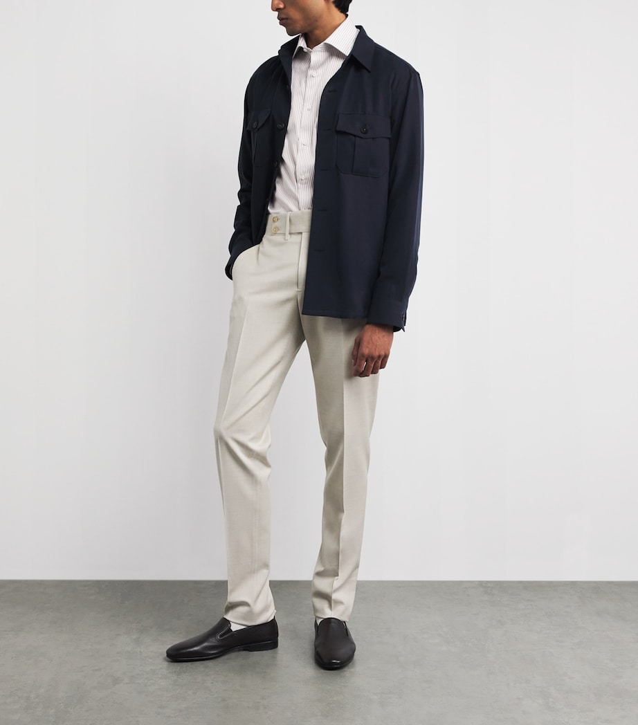 Canali Mens Cotton Stripe Shirt Image 2