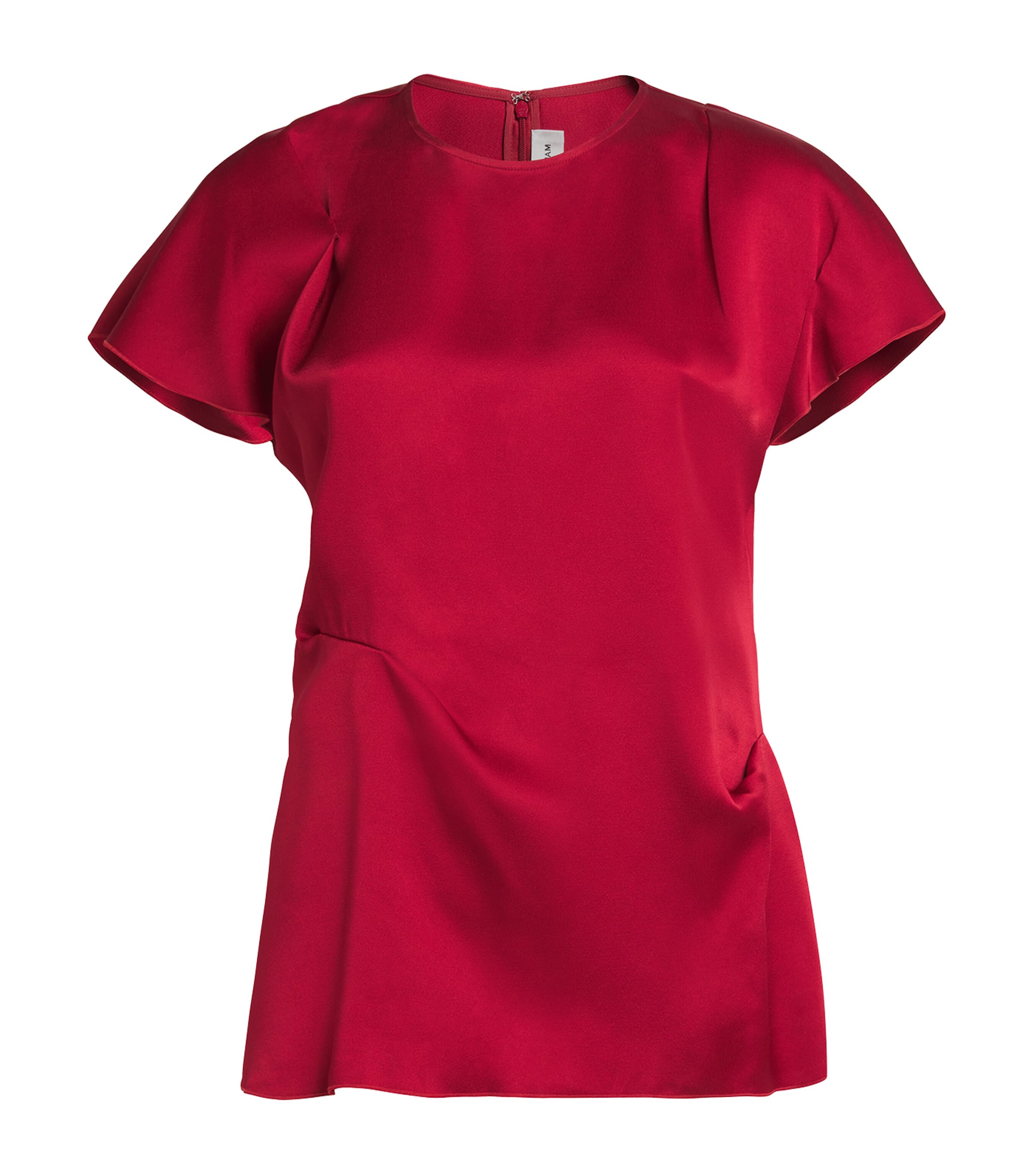 Victoria Beckham Womens Rose Draped Short-sleeves Woven Top In Red