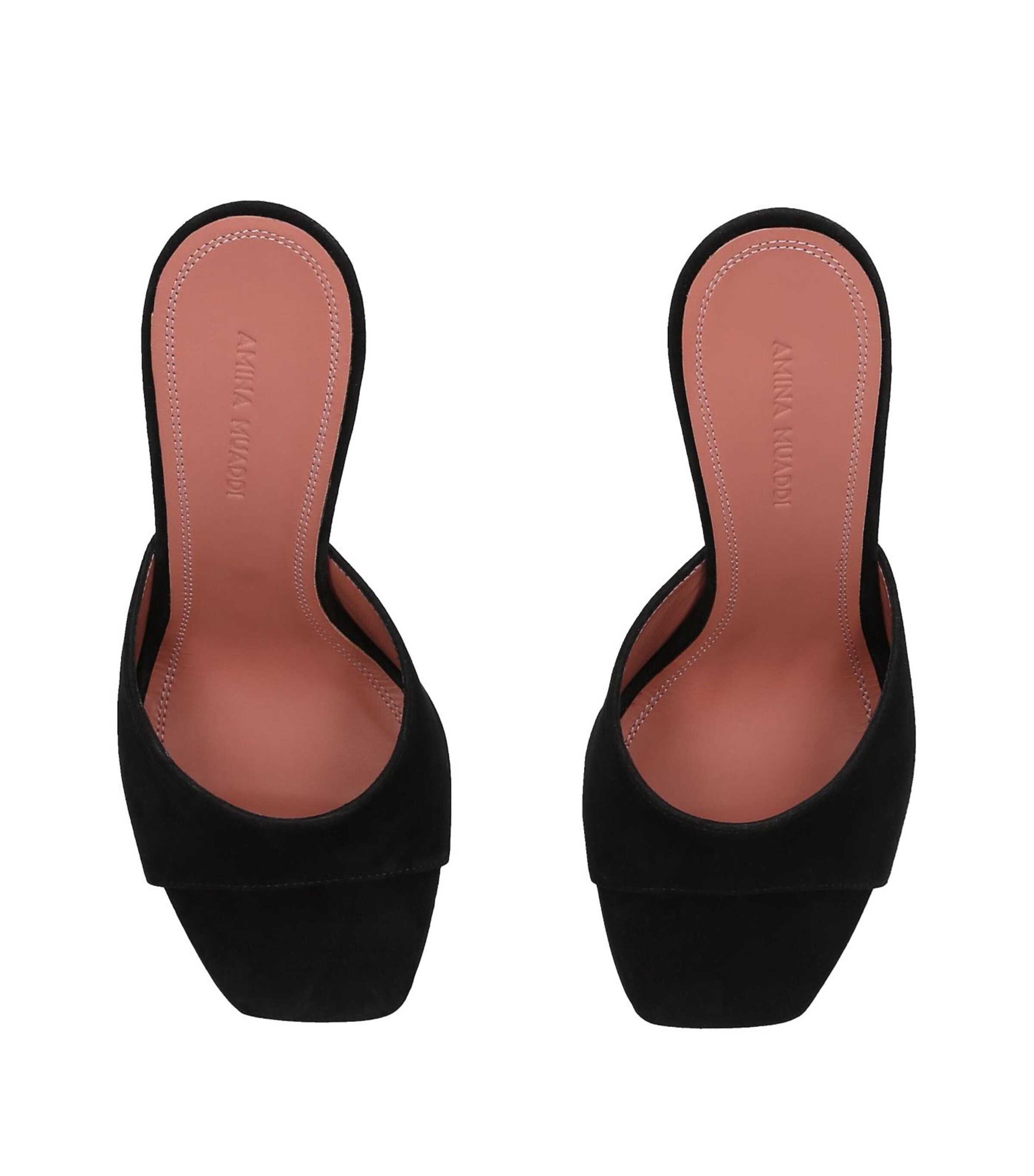 Amina Muaddi Suede Lupita Mules 95 Black Image 4
