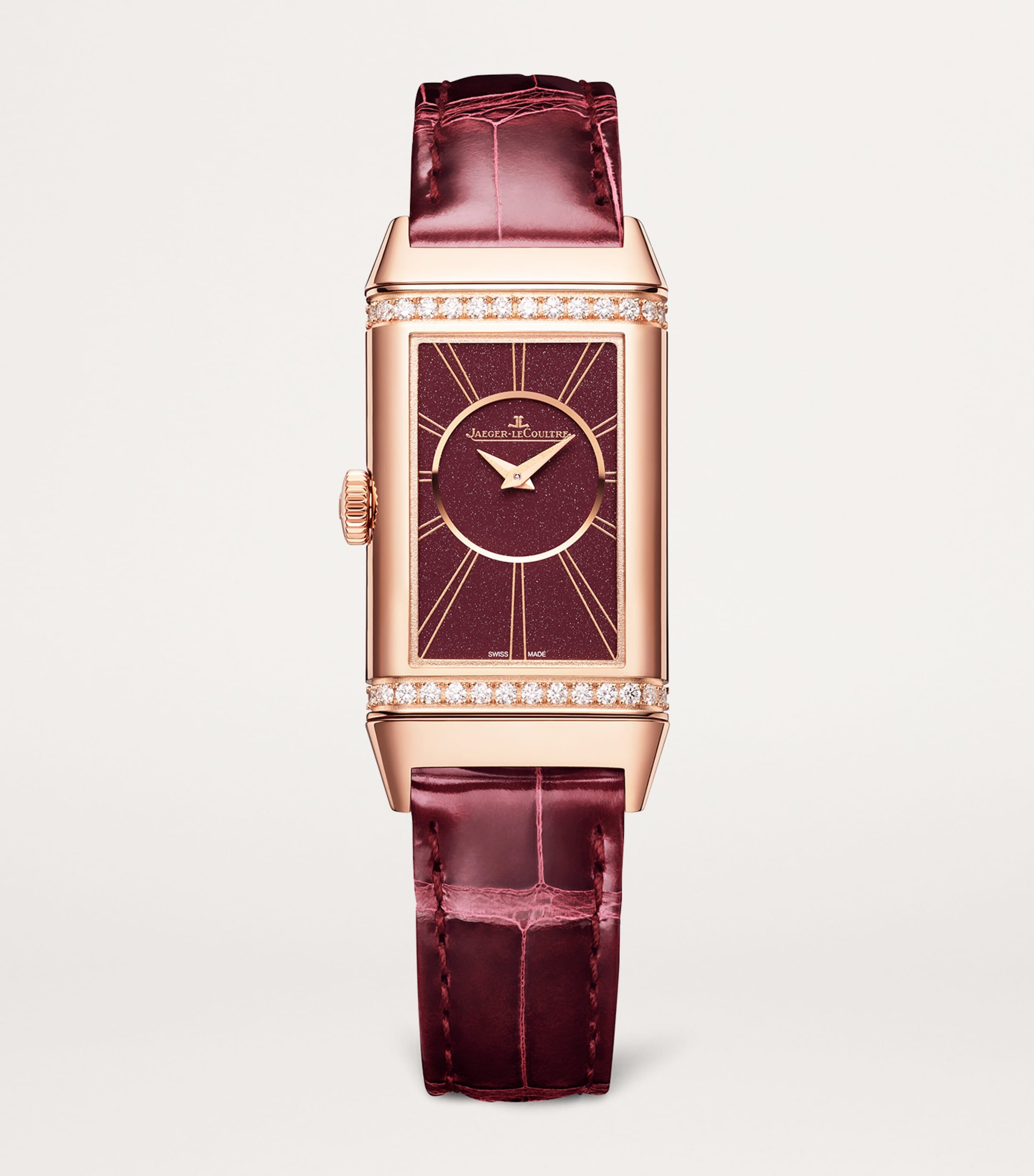 Pink Gold and Diamond Reverso One Duetto Watch 20mm PINK GOLD Image 2