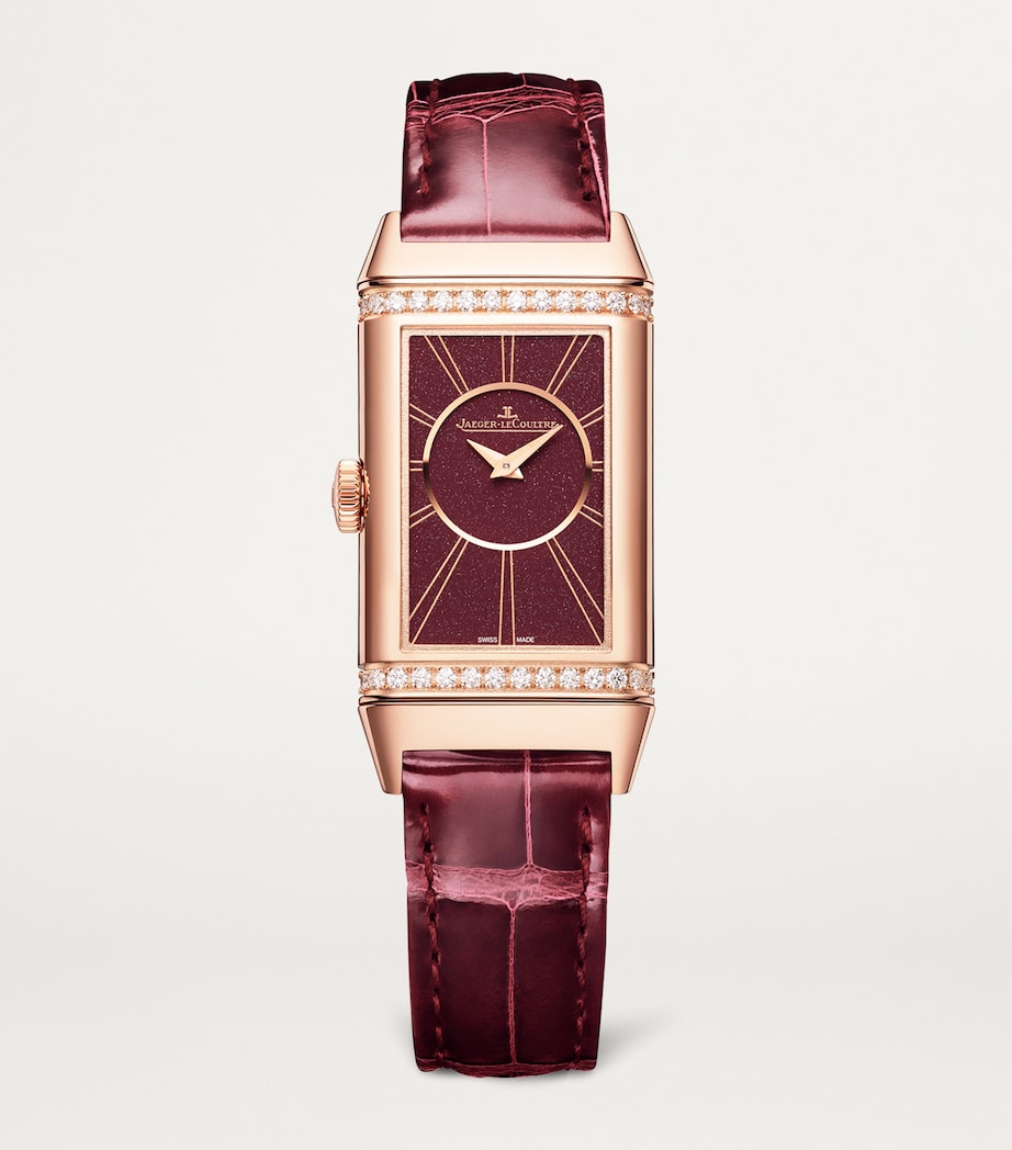 Pink Gold and Diamond Reverso One Duetto Watch 20mm PINK GOLD Image 2