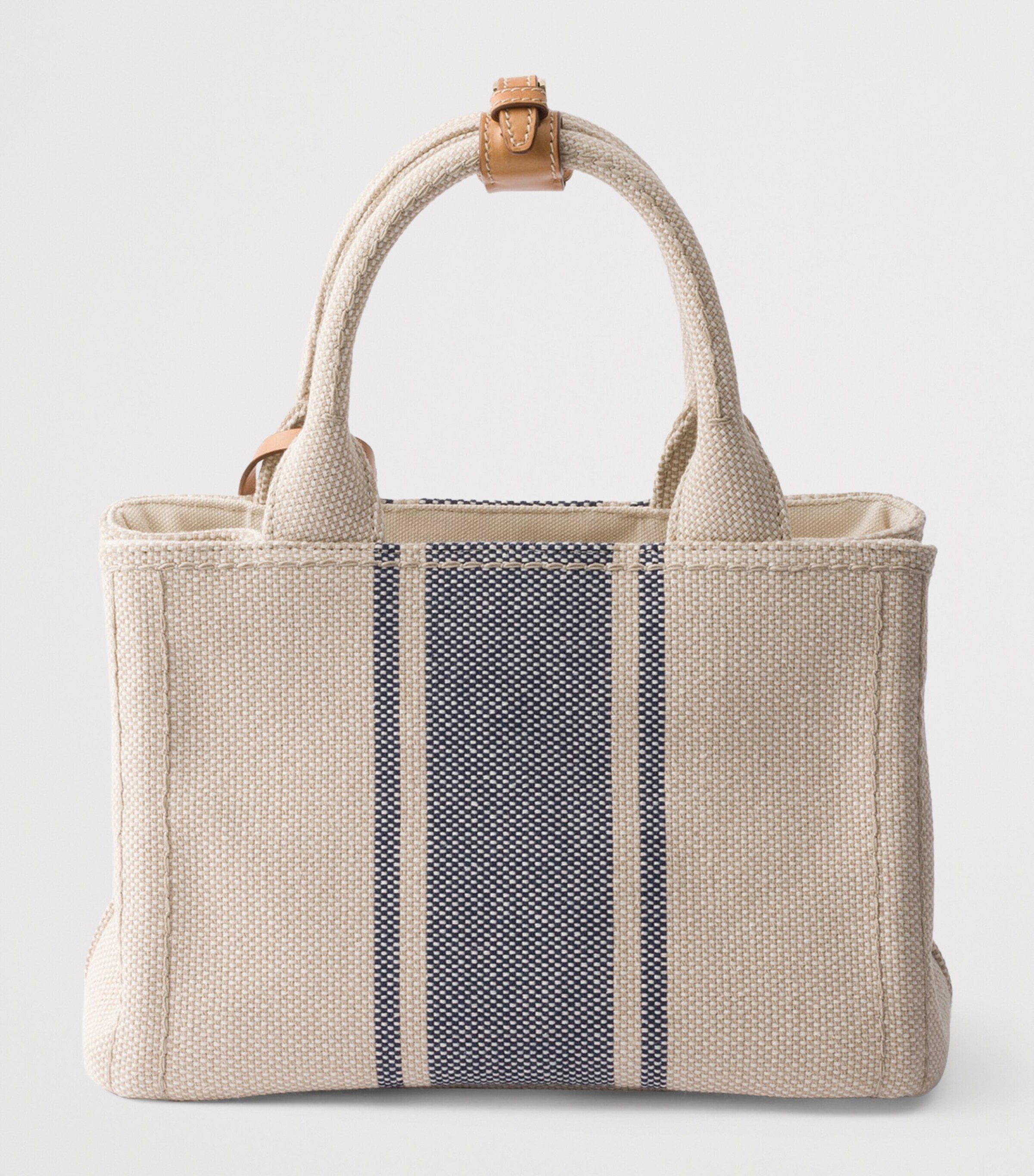 Prada Small Canvas Jardinière Tote Bag Neutral Image 3