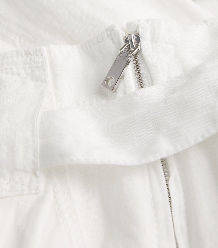 Linen Belted Midi Skirt OPTICAL WHITE Image 5