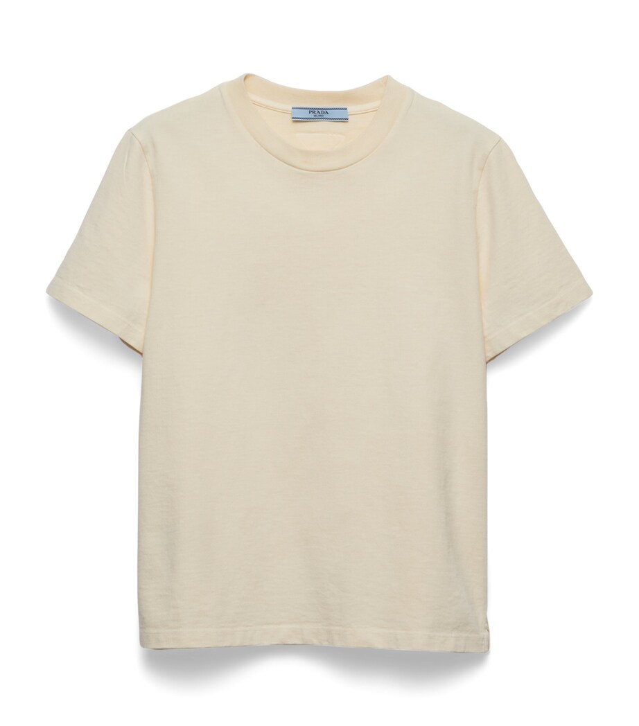 Prada Womens Fabric Logo T-Shirt Image 1