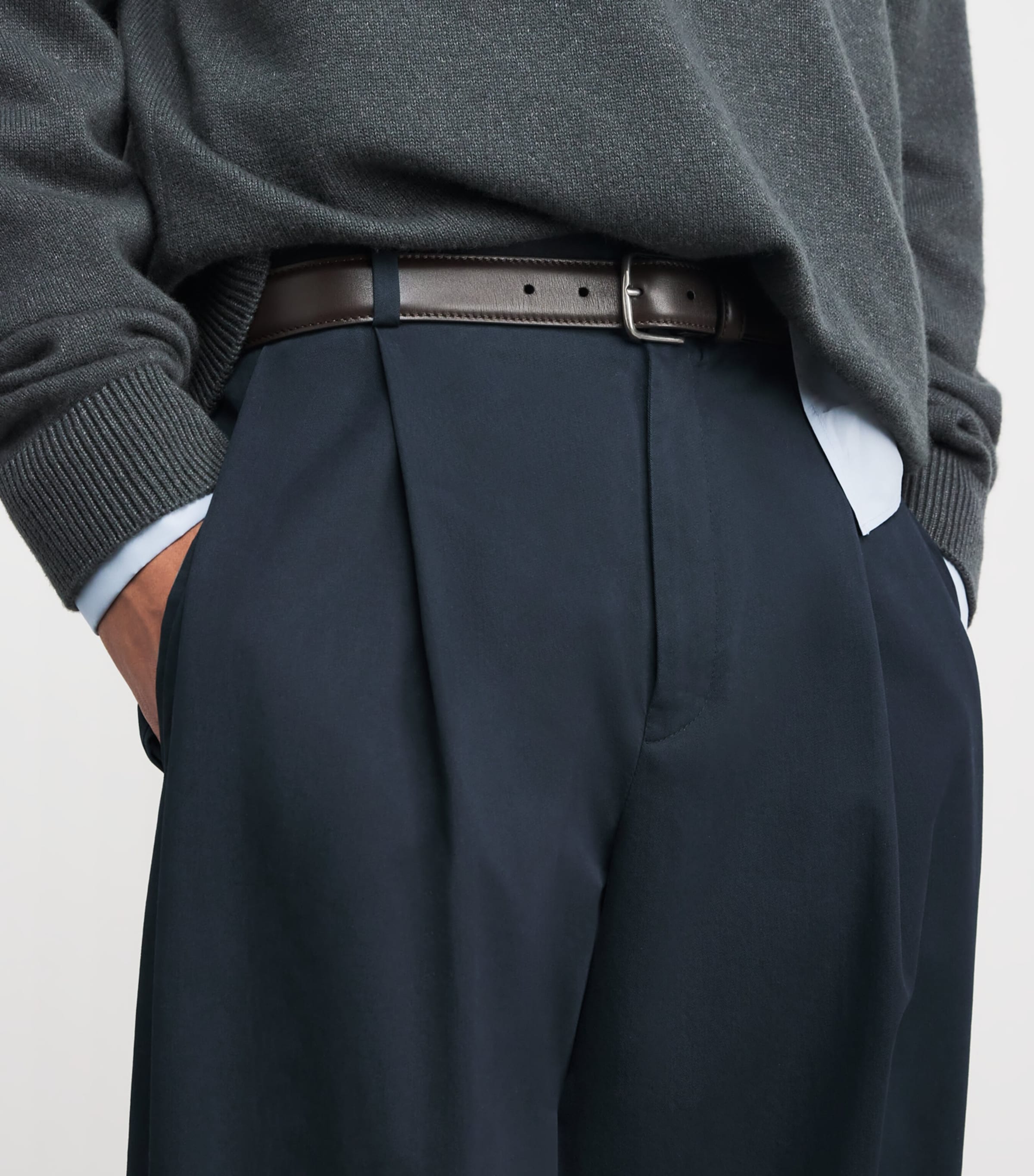 The Row Mens Tibor Cotton-Cashmere Trousers Anthracite Image 5