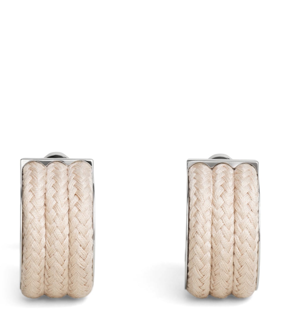 Alaïa Corded Hoop Earrings Naturel