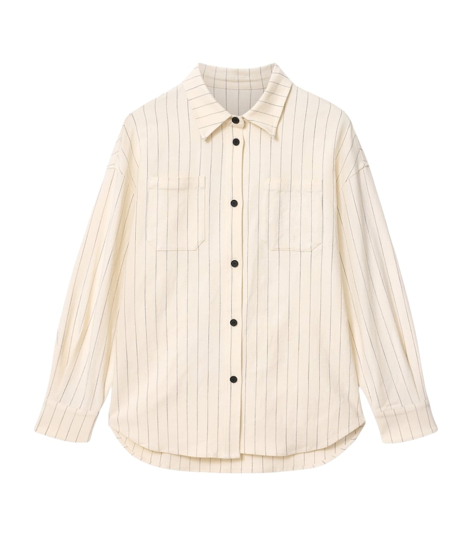 AllSaints Womens Stripe Olga Shirt Cream White Image 1