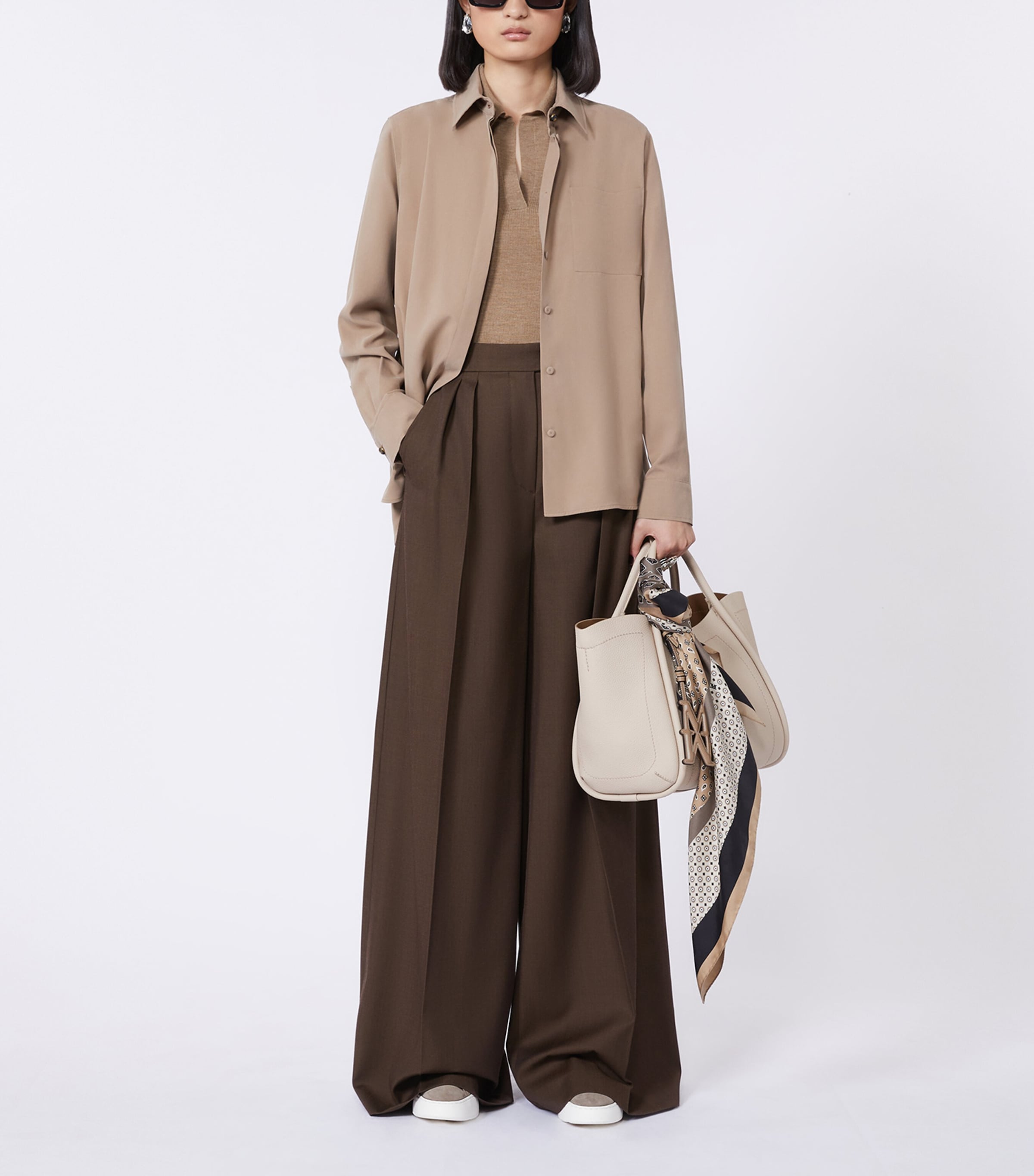 Max Mara Small Leather Marine Top-Handle Bag Ice Image 2
