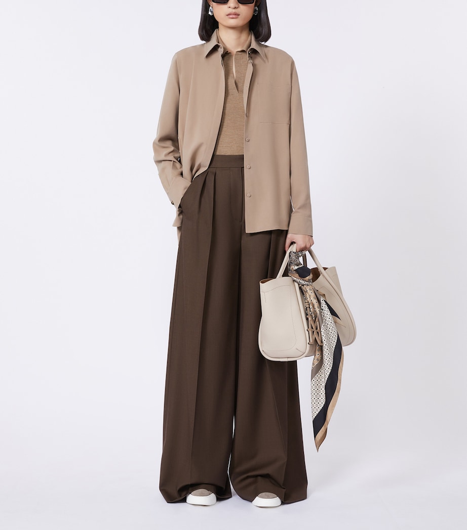 Max Mara Small Leather Marine Top-Handle Bag Ice Image 2