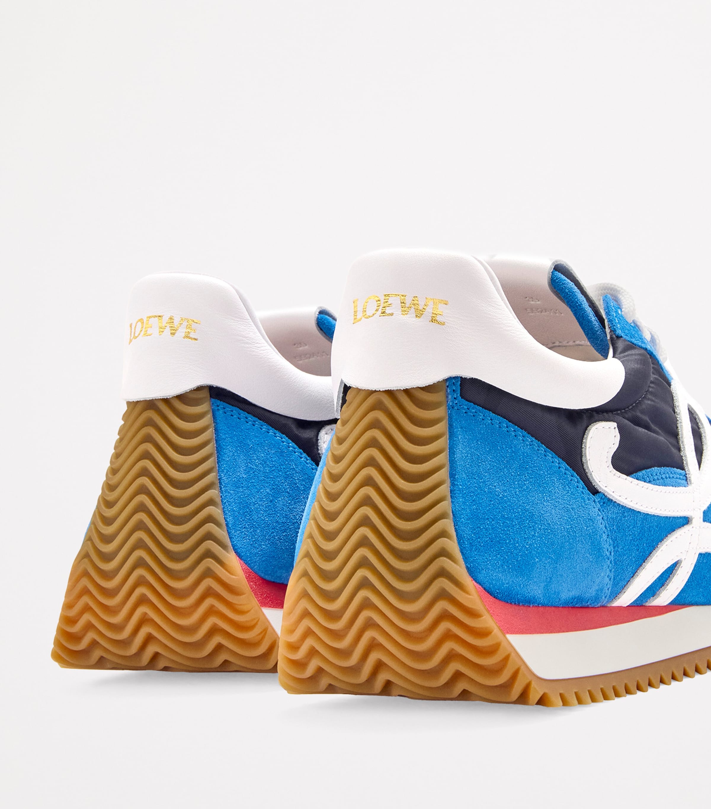 Calfskin Flow Runner Sneakers NAVY/WHITE/RED Image 4