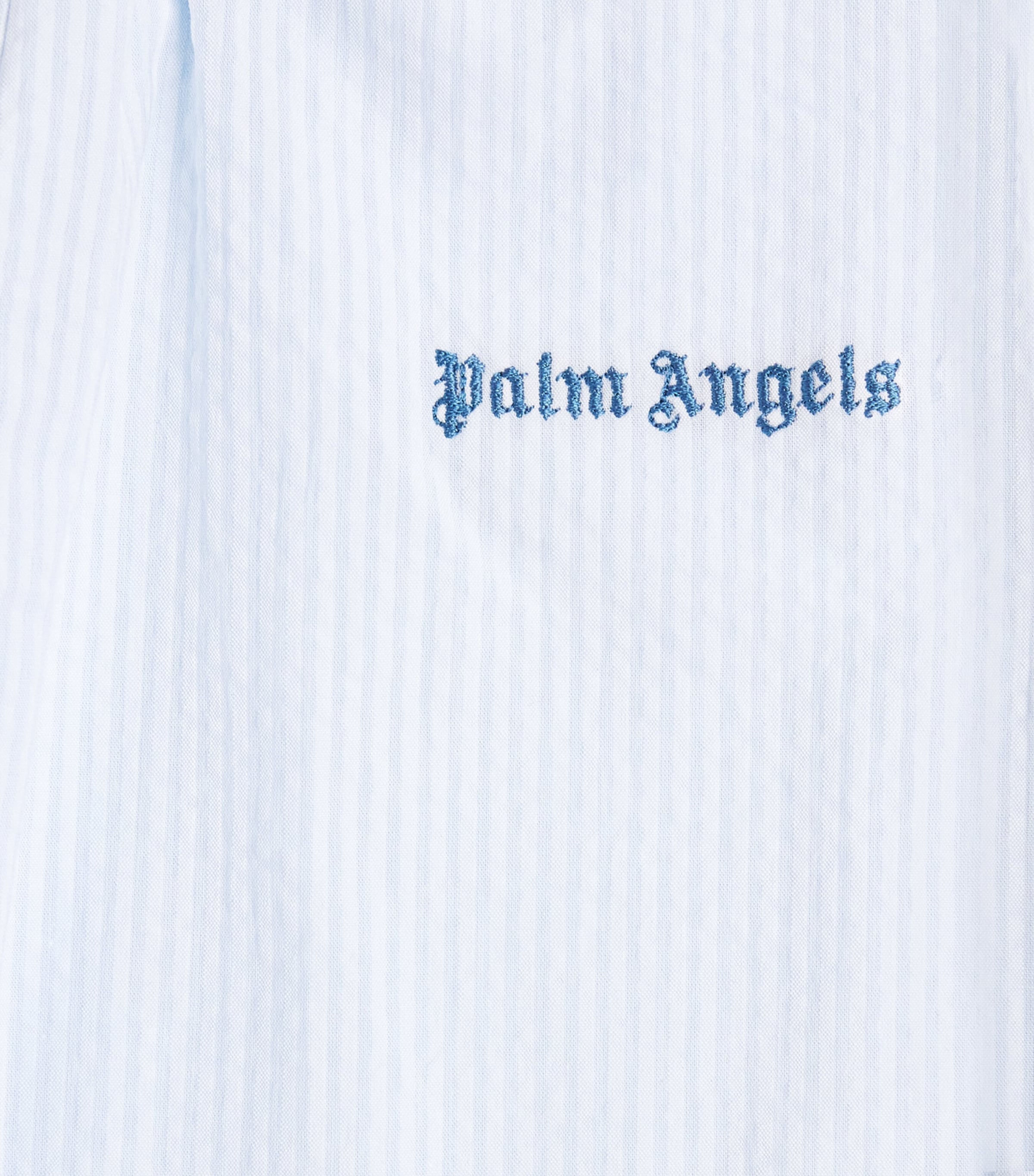 Palm Angels Kids Cotton Seersucker Drawstring Trousers (4-12+ Years) Bimbo/bby Blu Image 3