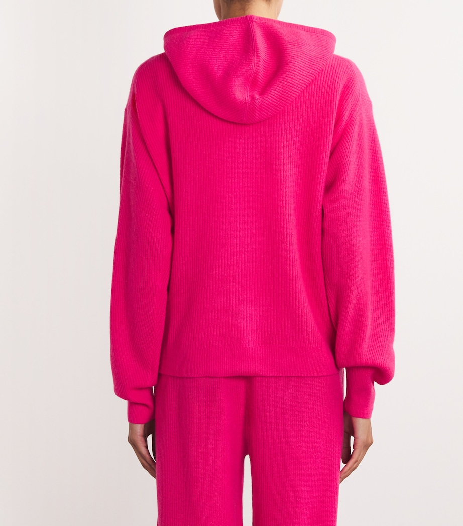 Polo Ralph Lauren Womens Washable Cashmere Pink Pony Hoodie Wild Raspberry Image 4