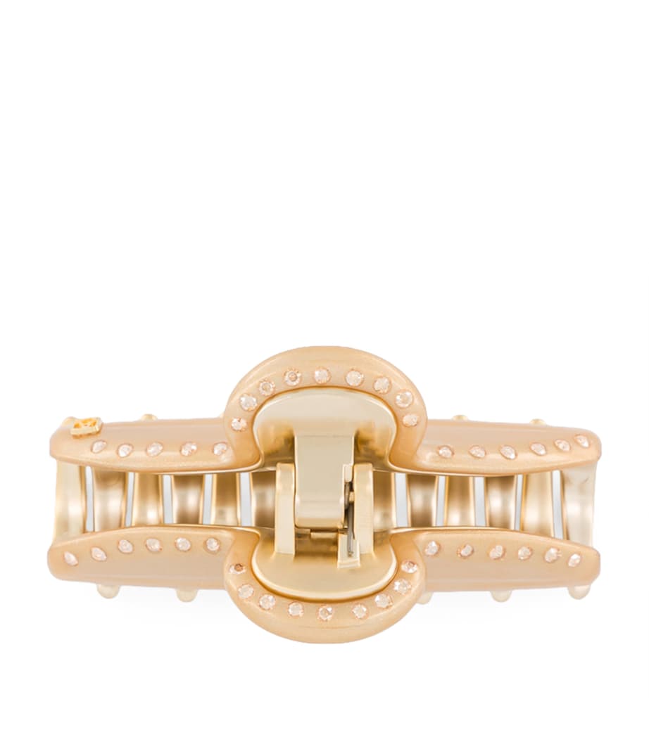 Gold-Plated Claw Hair Clip X3- PAIL DORE/OR Image 3