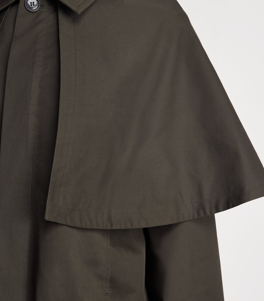 FRAME Womens Cotton Storm-Flap Trench Jacket Military Green Image 3