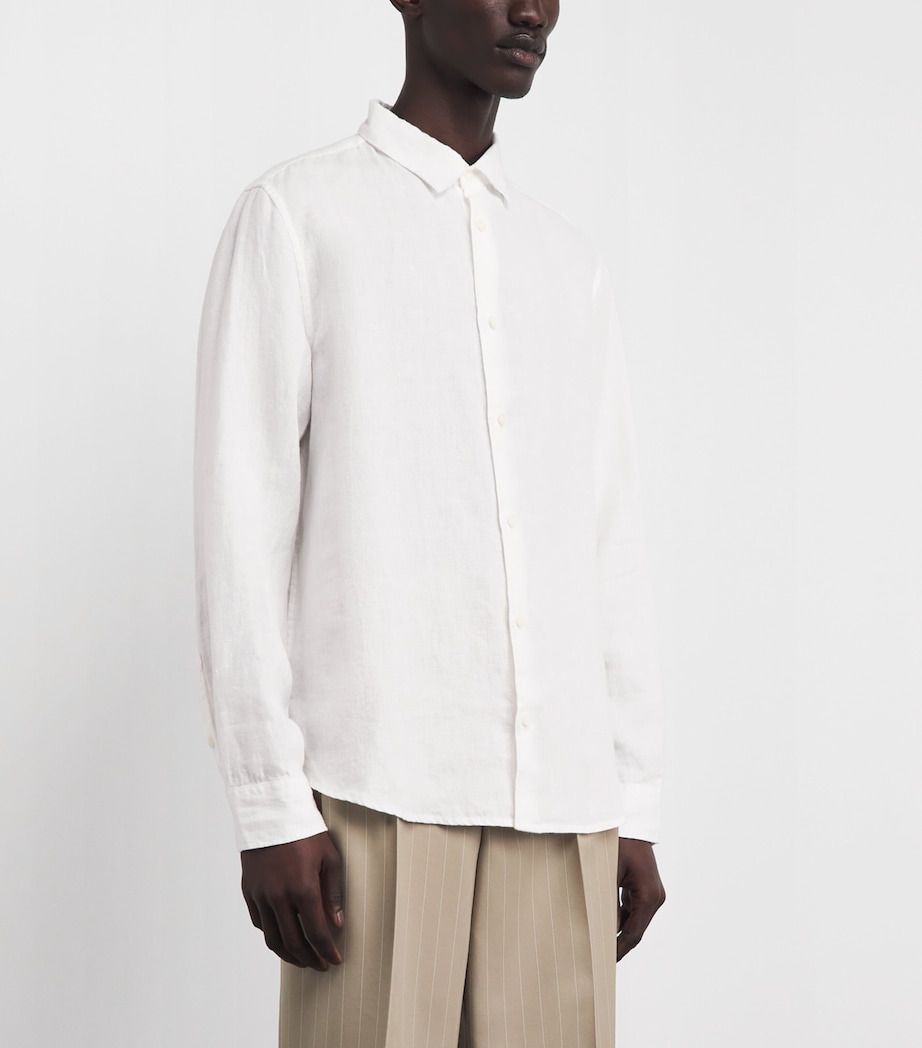 Wax London Mens Linen Dartford Shirt White Image 4