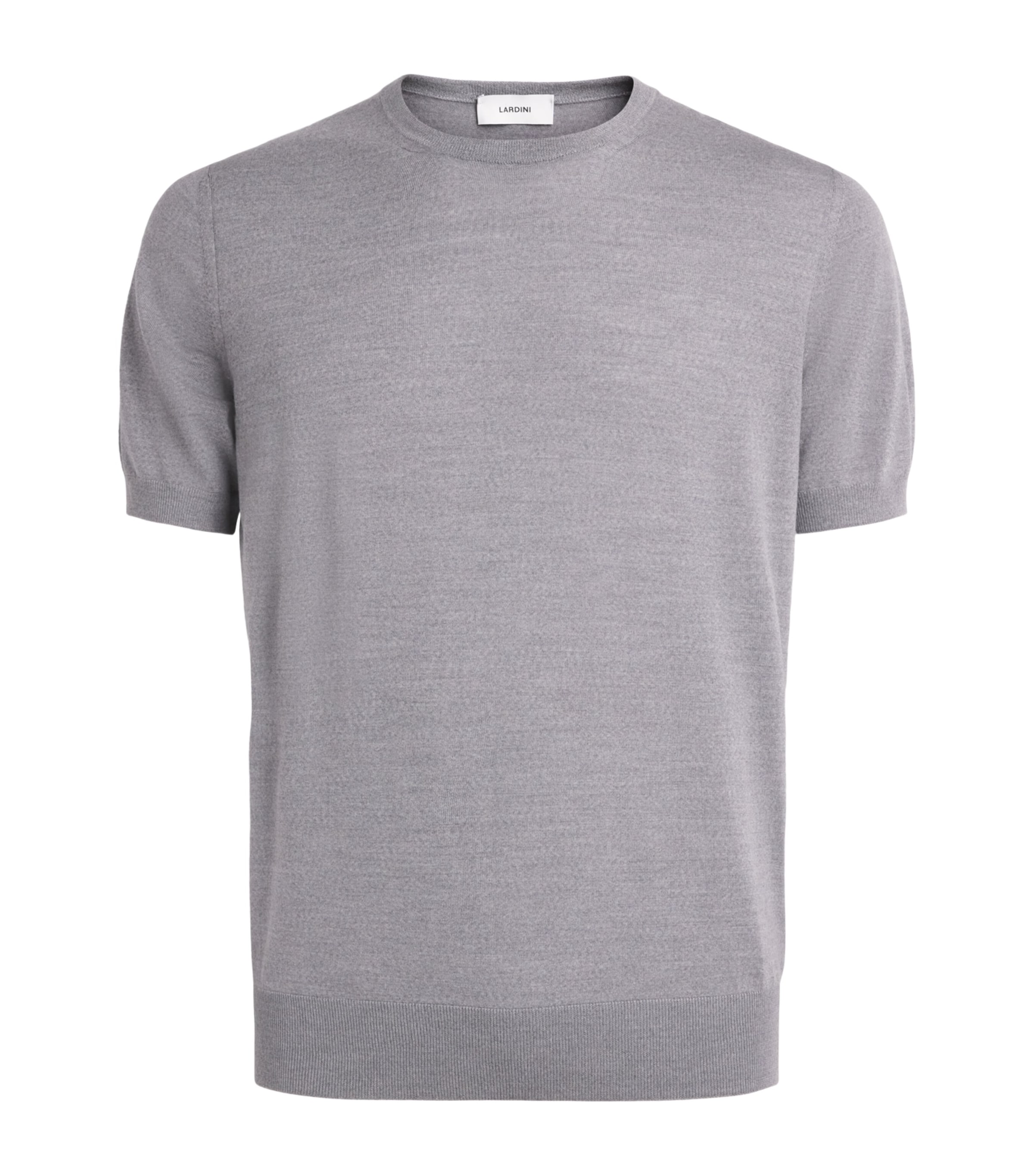 Lardini Mens Virgin Wool Knitted T-Shirt Grey Image 1