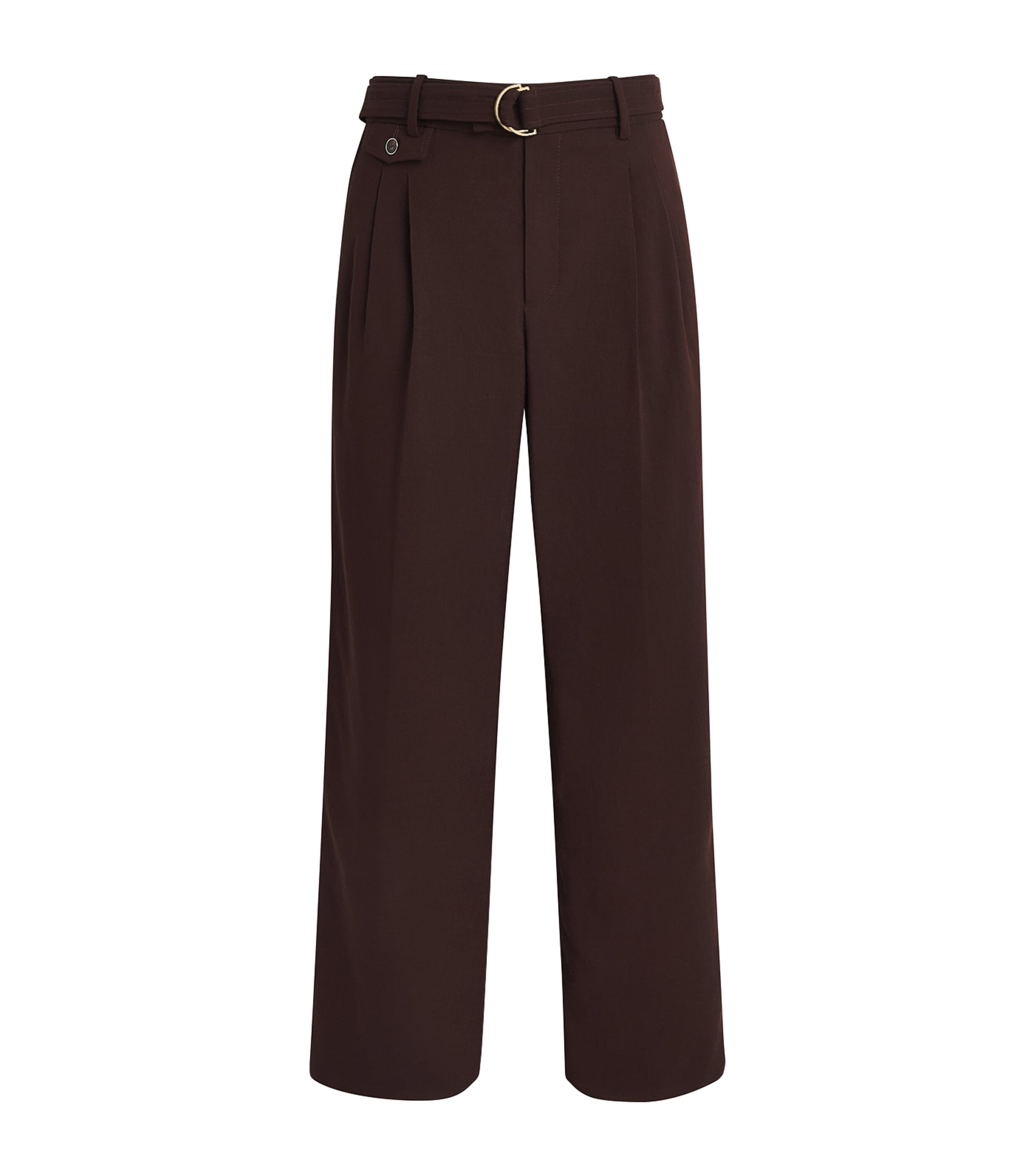 Drôle De Monsieur Belted Wide-Leg Trousers Brown