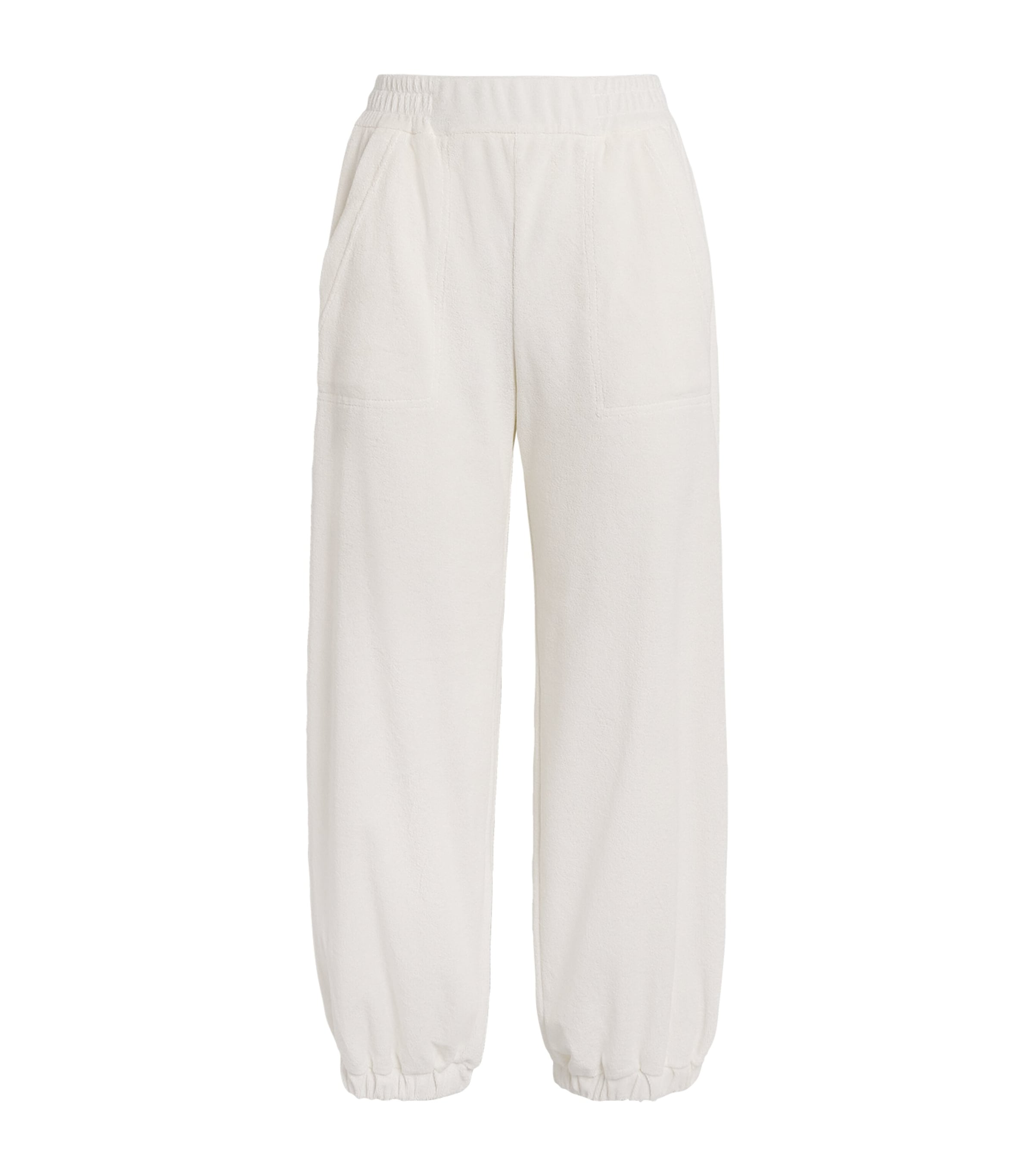 Me+em Towelling Cropped Sweatpants In Ivory