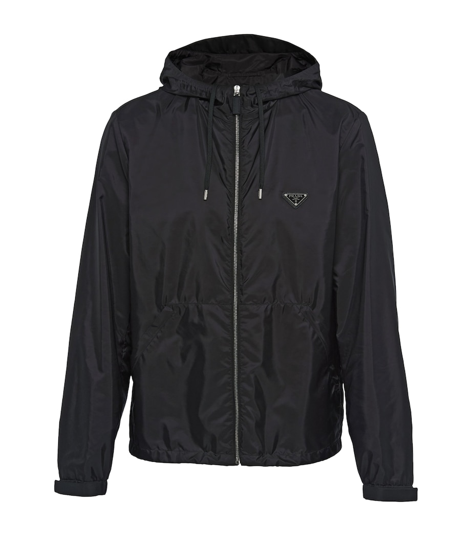 Prada Mens Re-Nylon Hooded Jacket Black Image 1