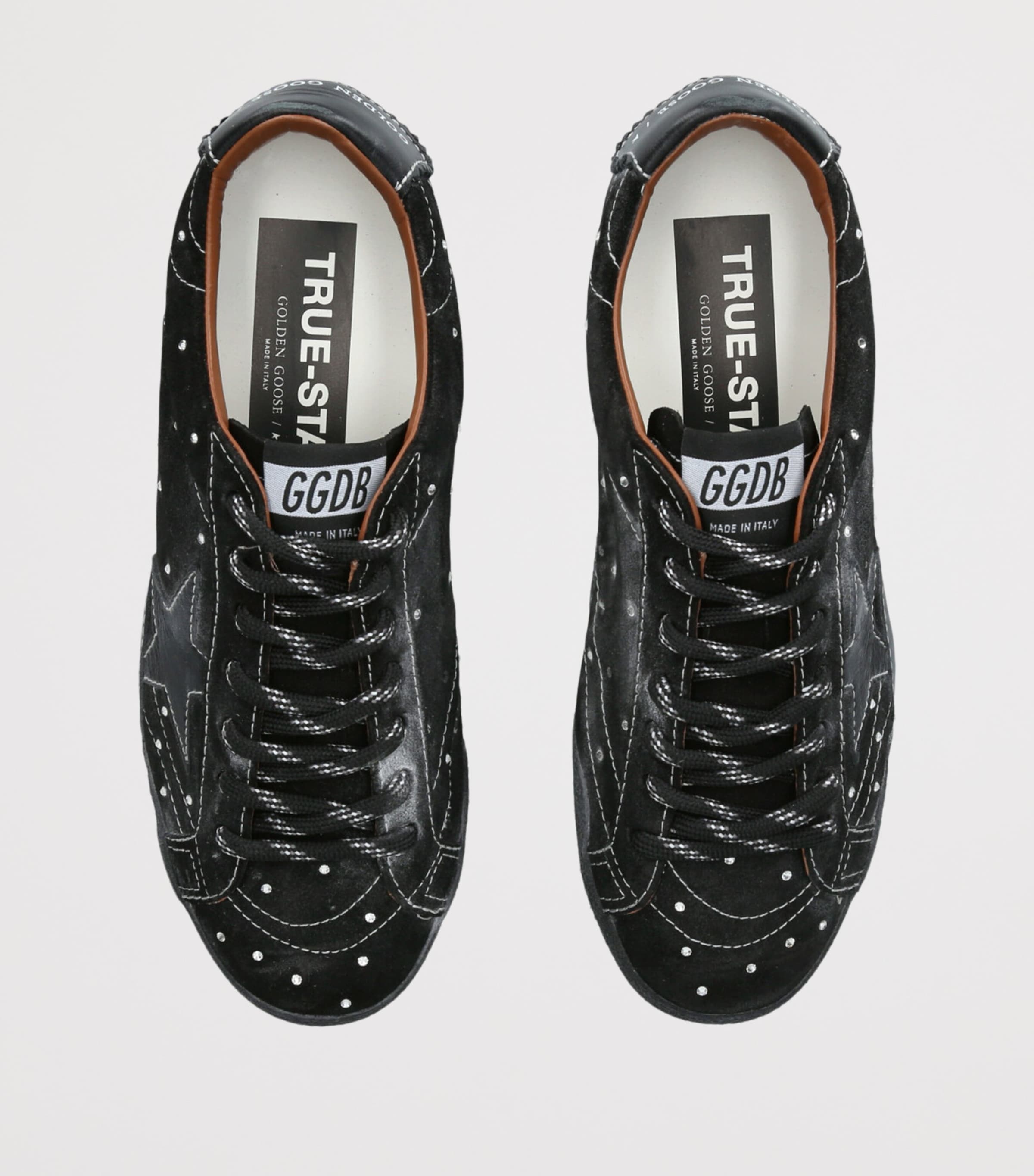 Suede Embellished True Star Sneakers BLACK Image 4
