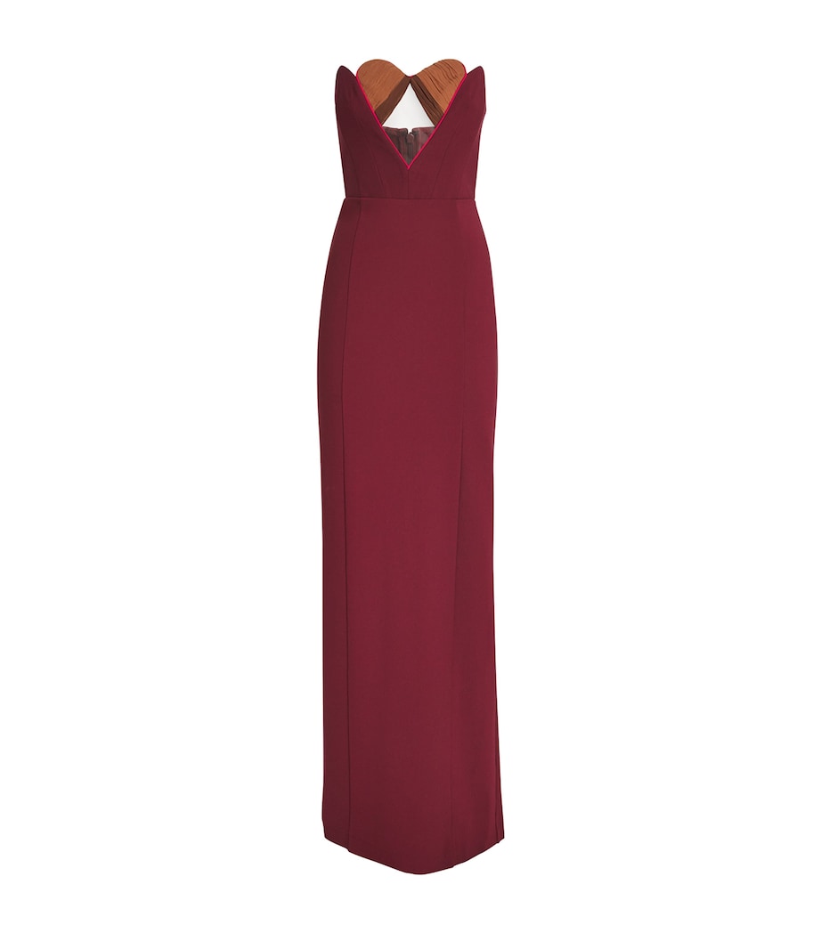 Heart Cup Column Maxi Dress BURGUNDY Image 1