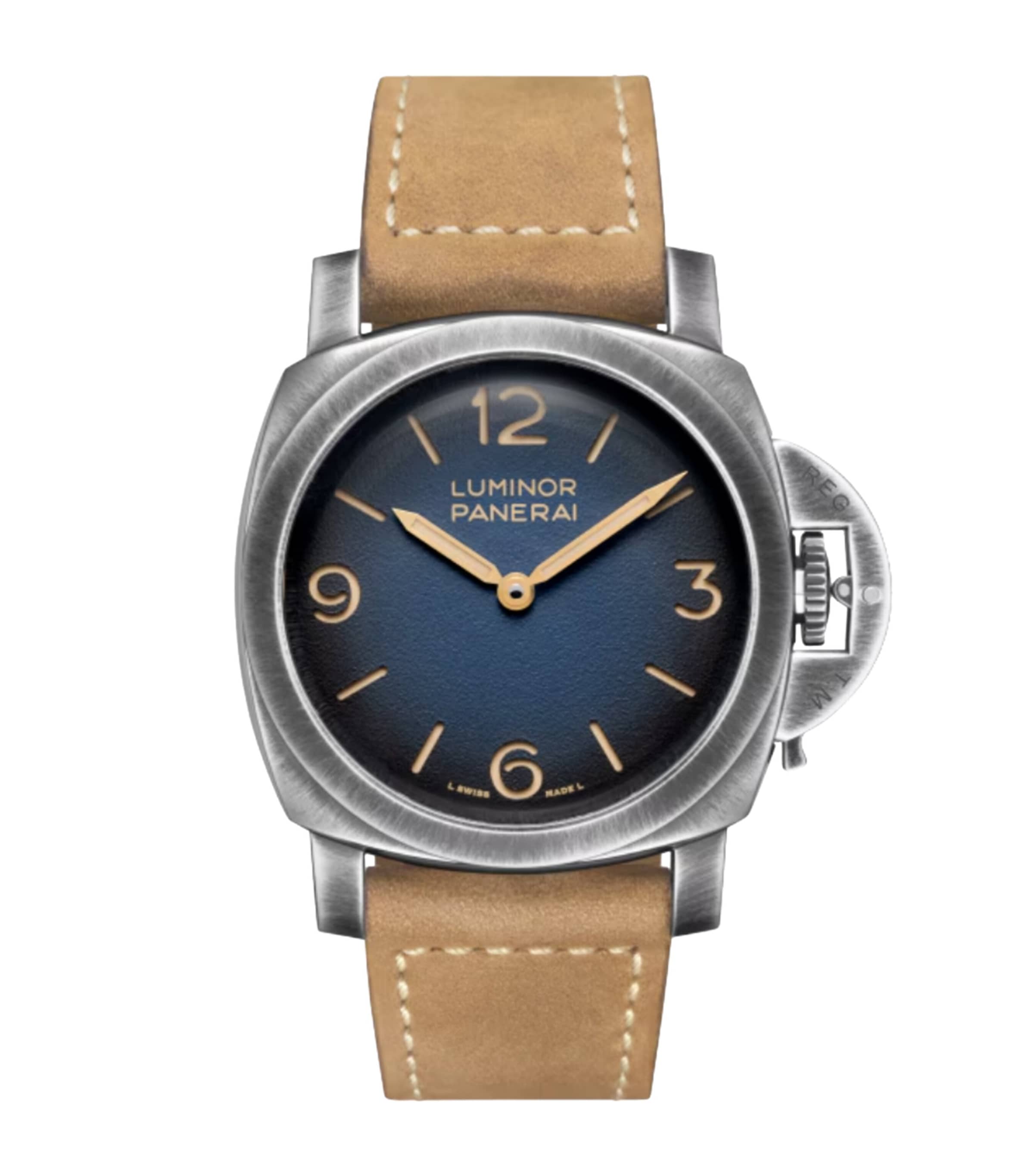 Panerai Brunito Steel Luminor Venticinque Watch 44mm Blue Image 1