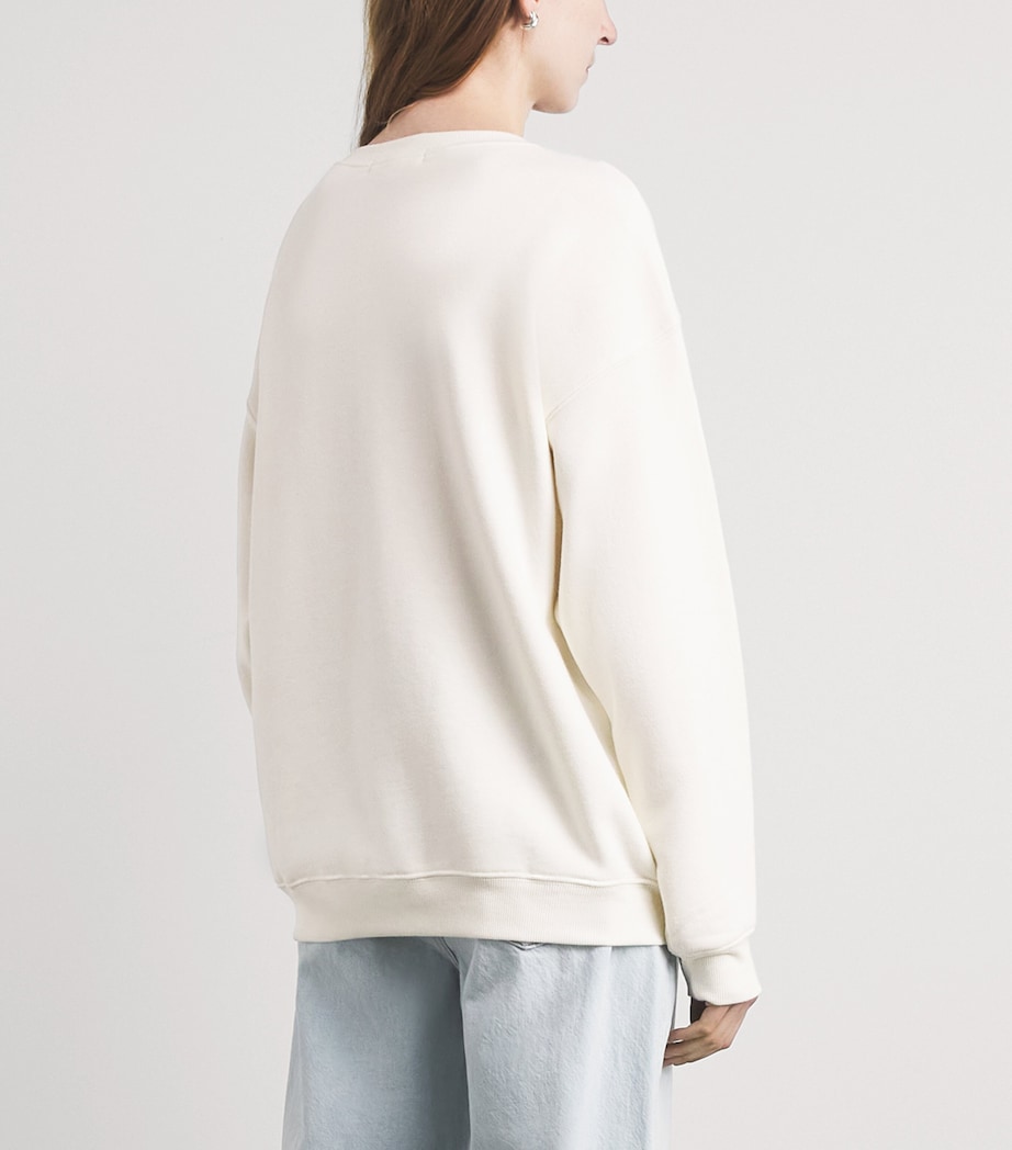 ÉTERNE Womens Cotton Oversized Sweatshirt Crm Cream Image 5