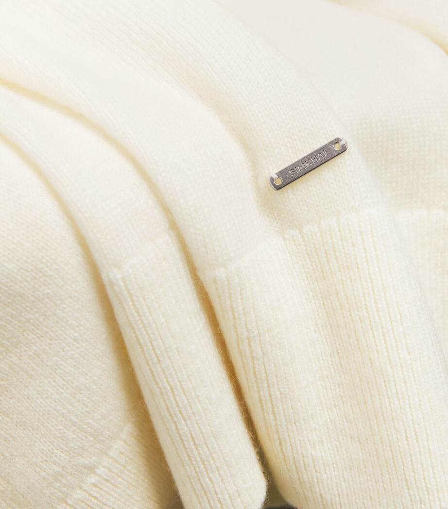 Simkhai Mens Cashmere-Blend Klaus Half-Zip Sweater Stucco Image 5