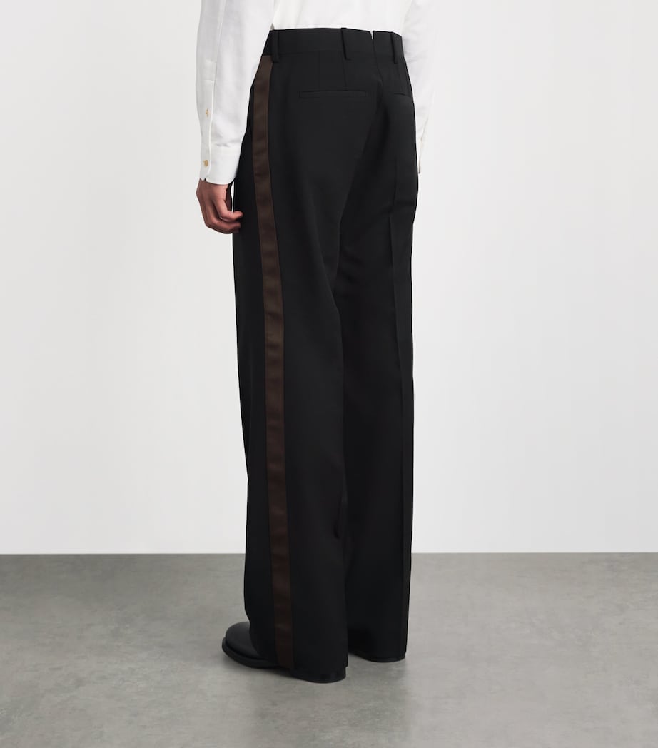 Wales Bonner Mens Virgin Wool Alto Trousers Black / Brown Image 5