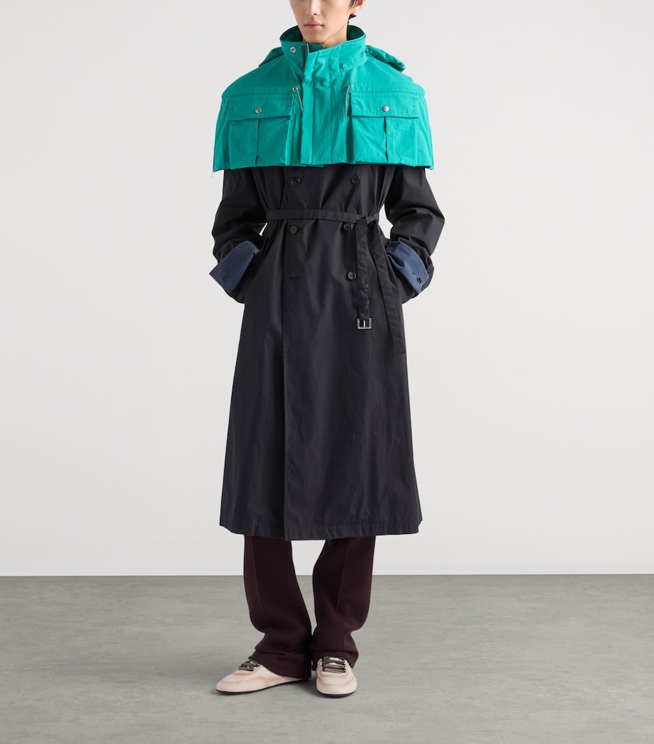 Prada Mens Cotton Vintage-Look Shirt Blue Image 4