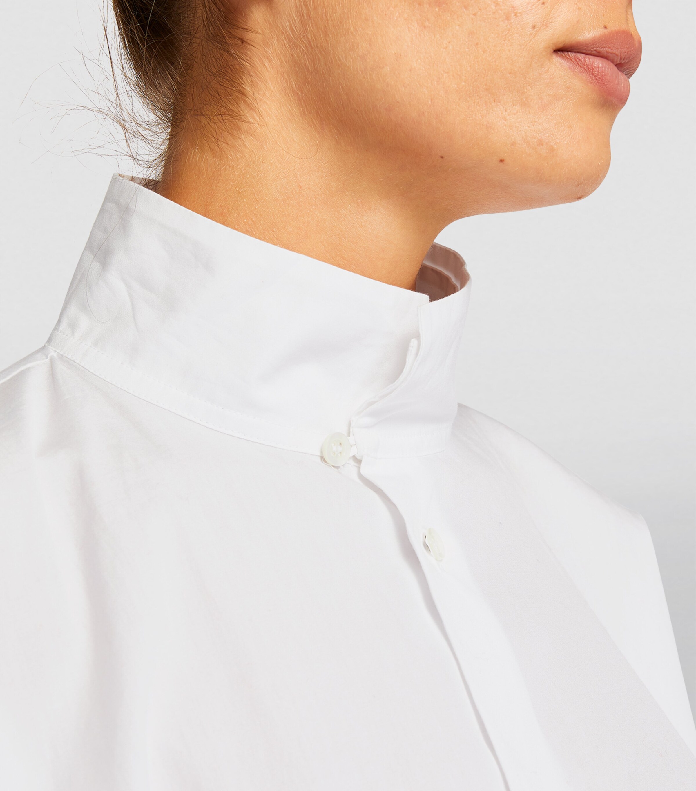 A-Line Stand-Collar Shirt WHITE Image 17