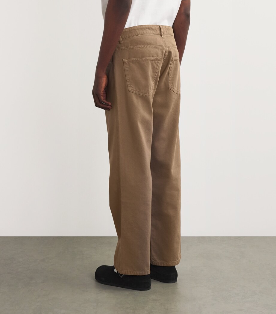 Róhe Mens Cotton Straight Jeans Taupe Image 4
