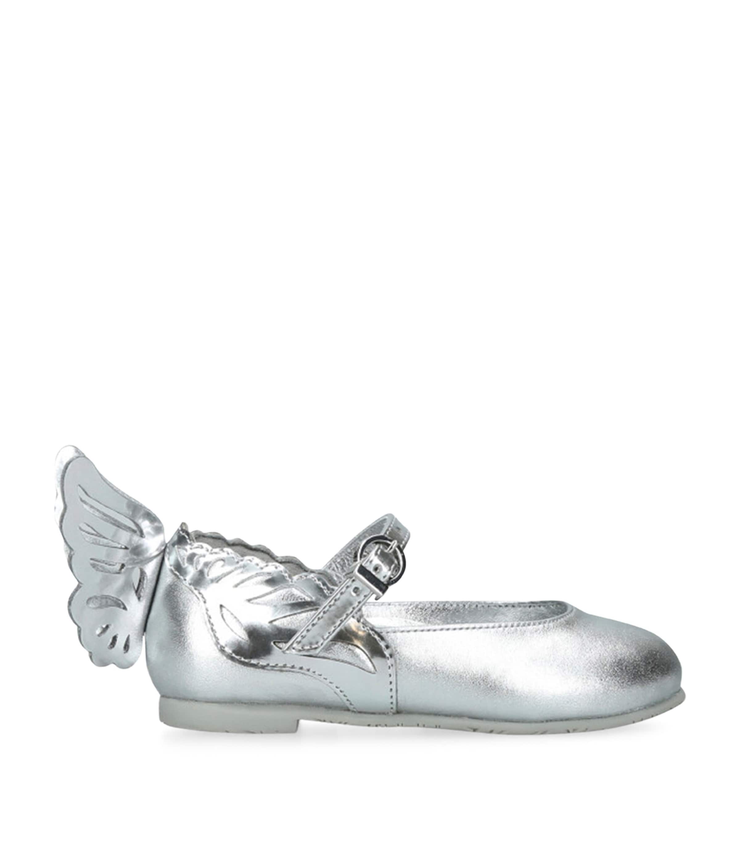 Sophia Webster Mini Leather Heavenly Ballet Flats Silver Image 1