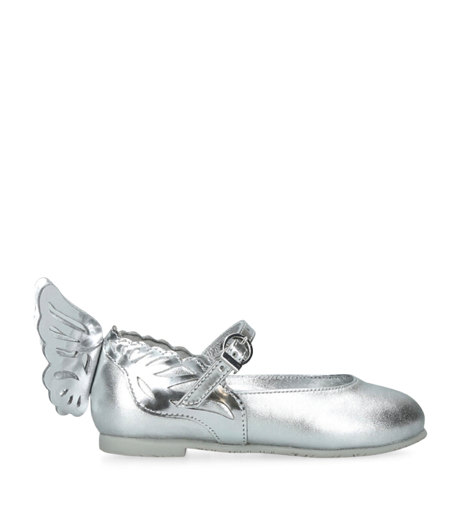 Sophia Webster Mini Leather Heavenly Ballet Flats Silver Image 1