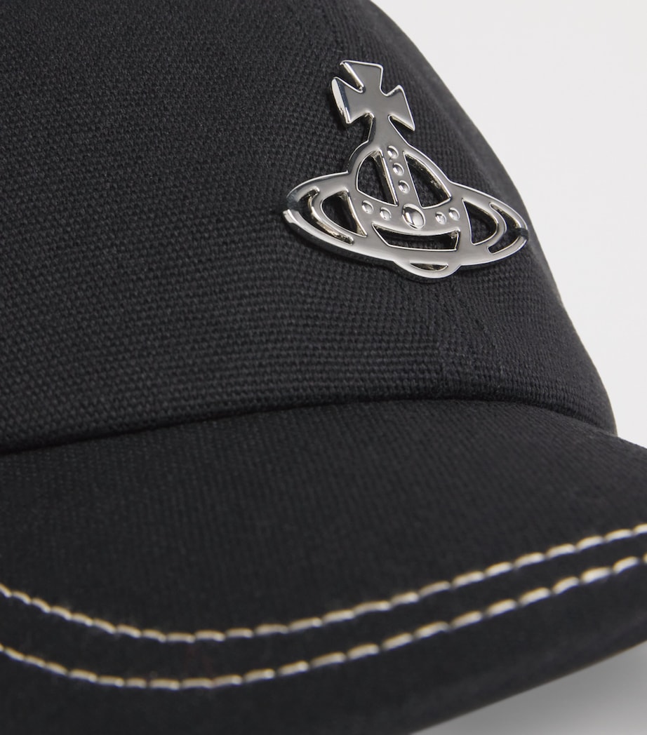 Vivienne Westwood Cotton Orb Baseball Cap Black Image 3