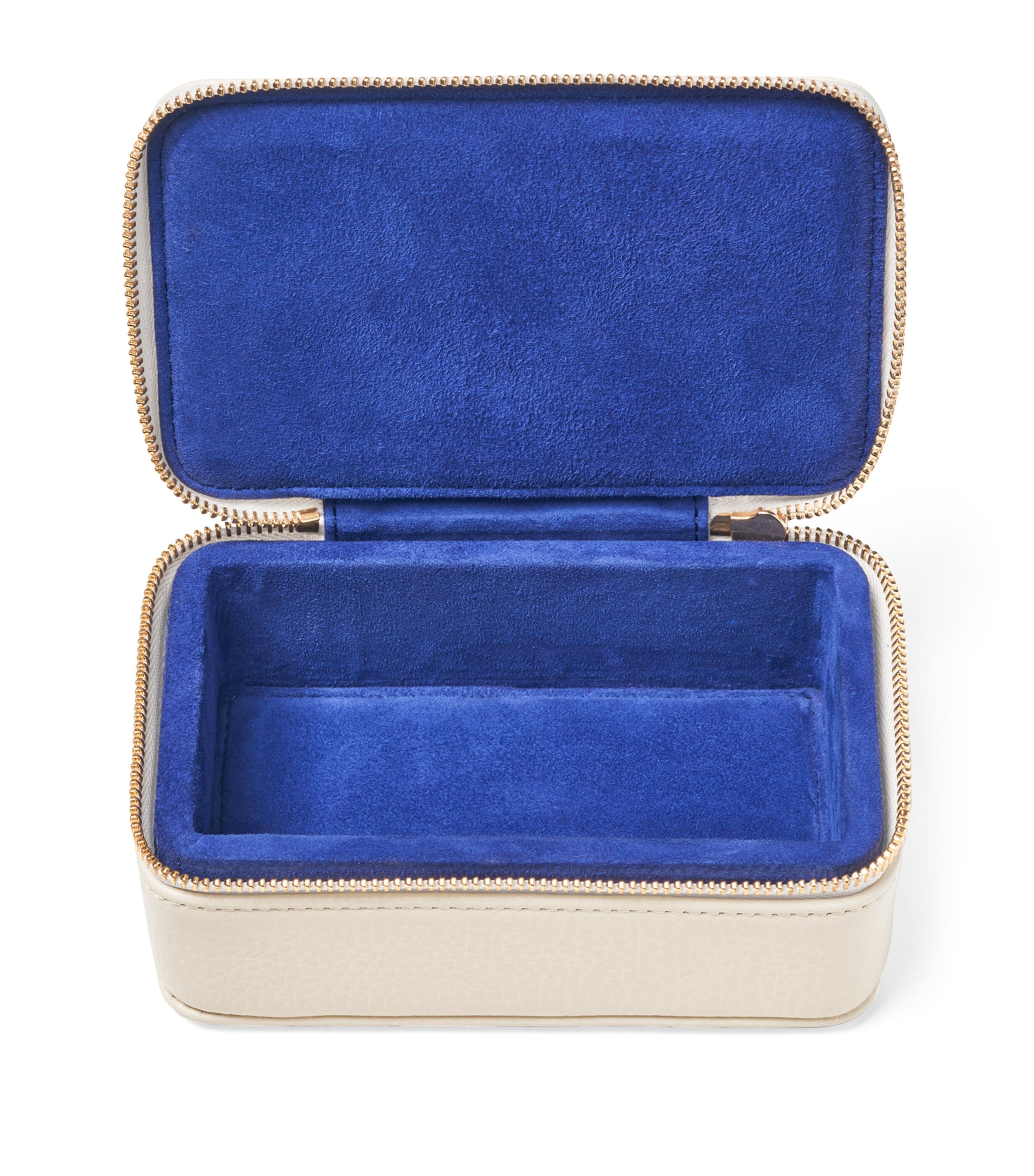 Medium Leather Travel Jewellery Box IVORY Image 4