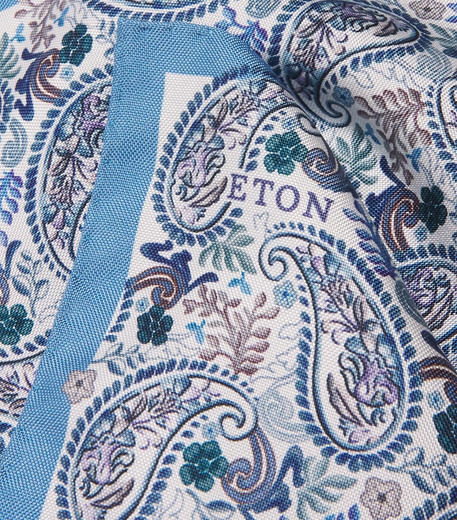 Silk Paisley Pocket Square LIGHT BLUE Image 4