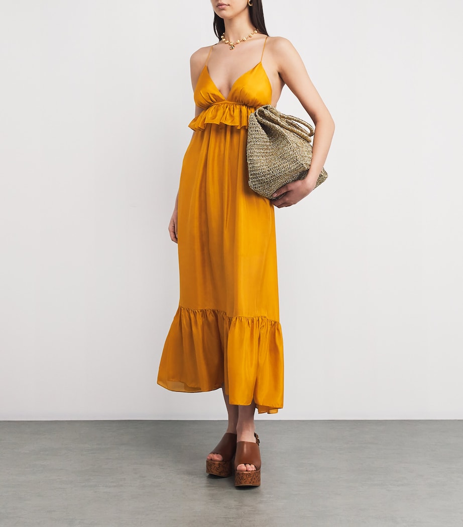 Silk Ruffle Rhiannon Maxi Dress GLD/GOLD Image 2