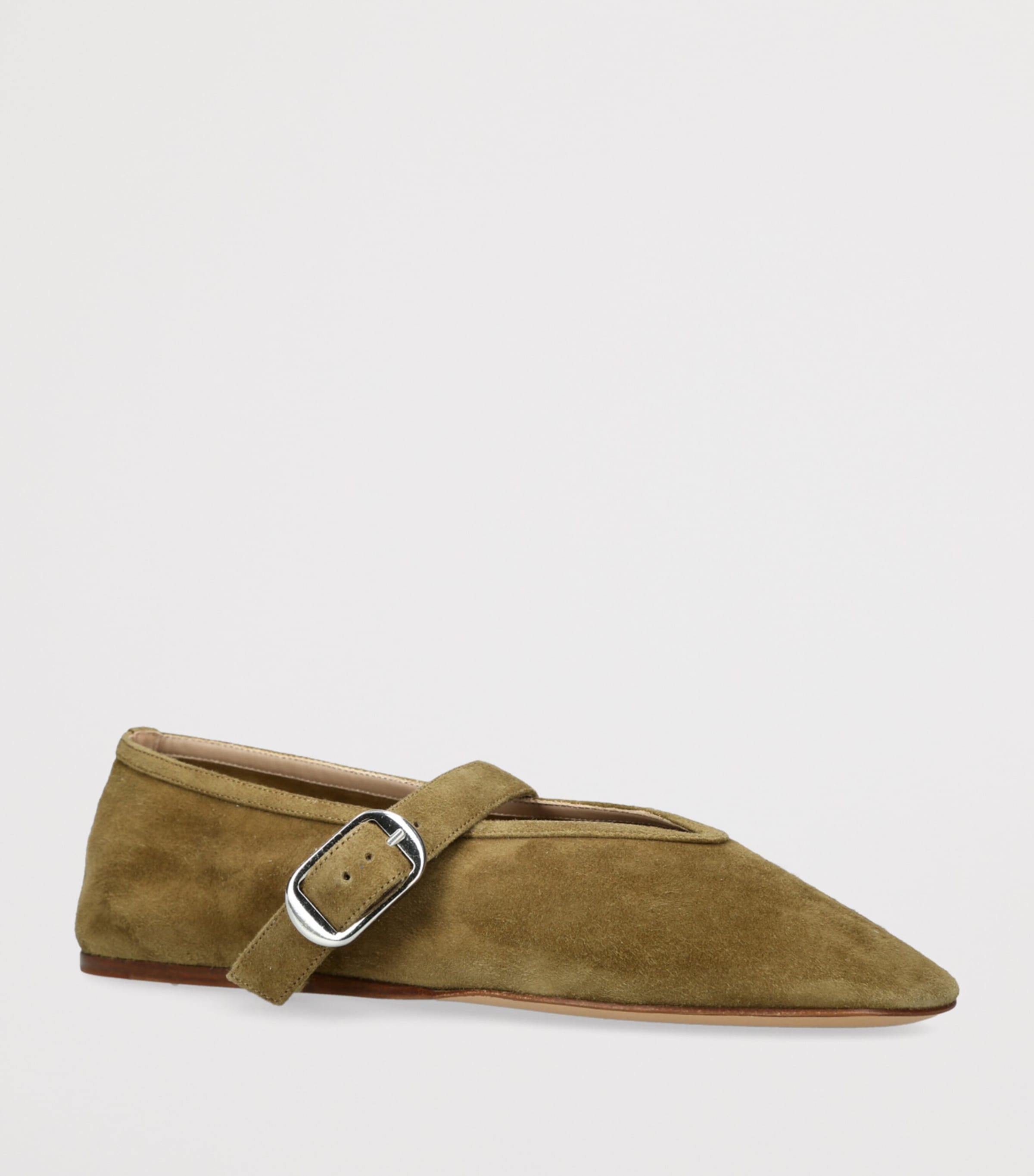 Suede Stella Ballet Flats KHAKI Image 3