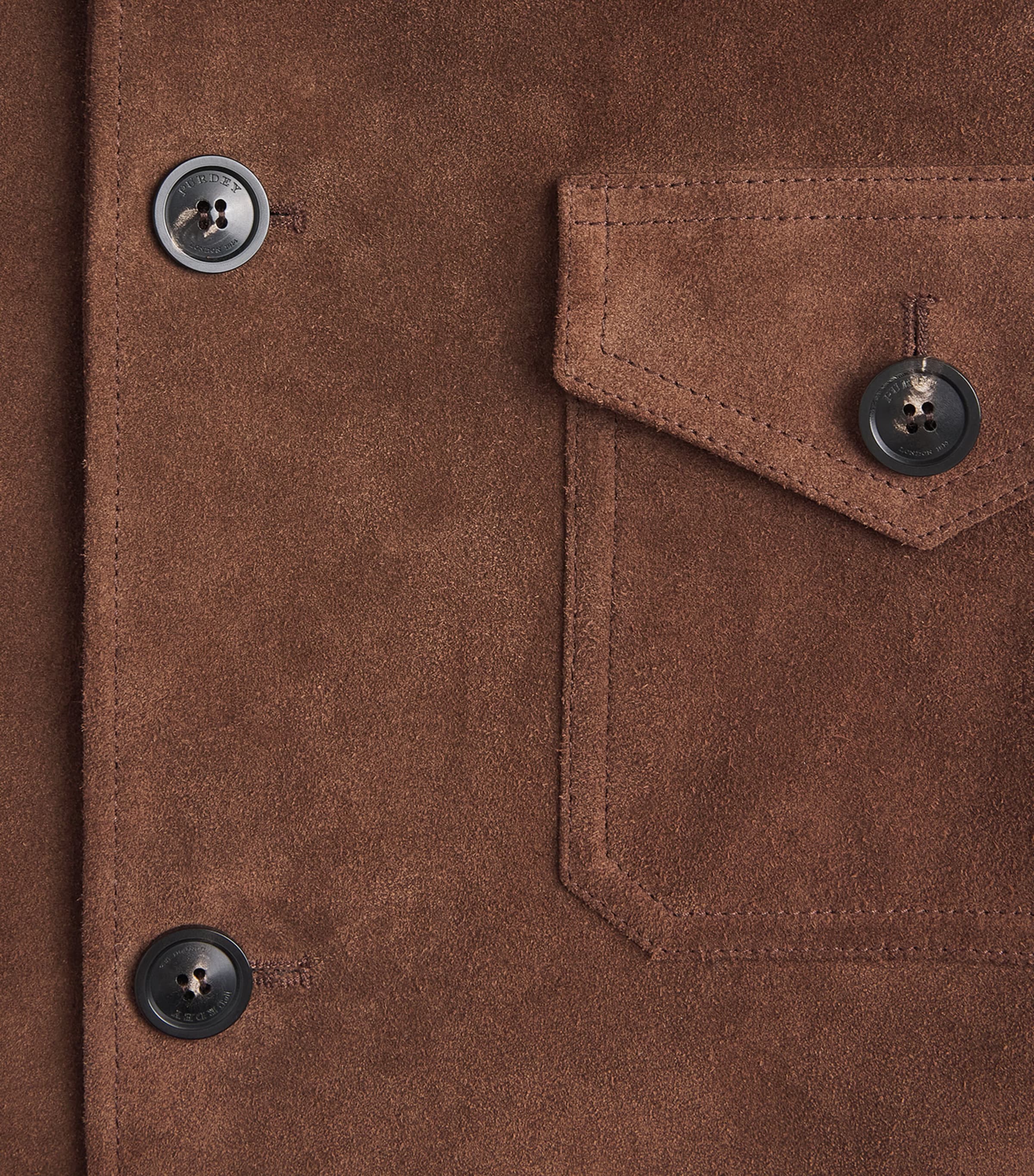 Purdey Mens Suede Lyall Jacket Coffee Image 6