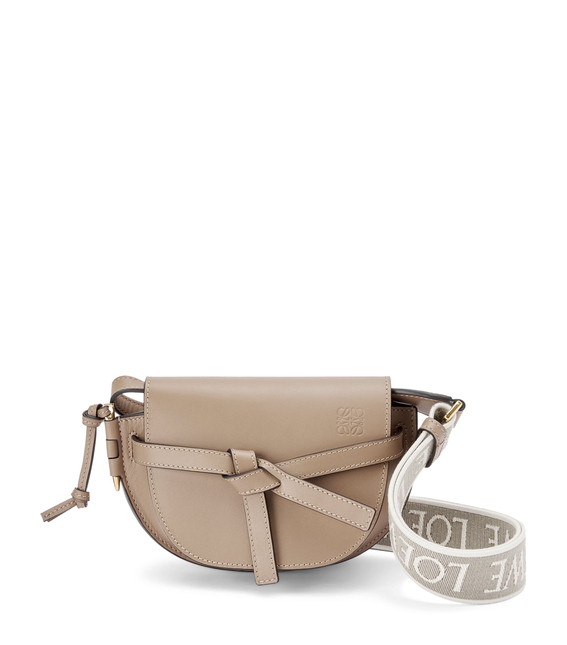 Loewe Mini Leather Gate Dual Bag In Beige